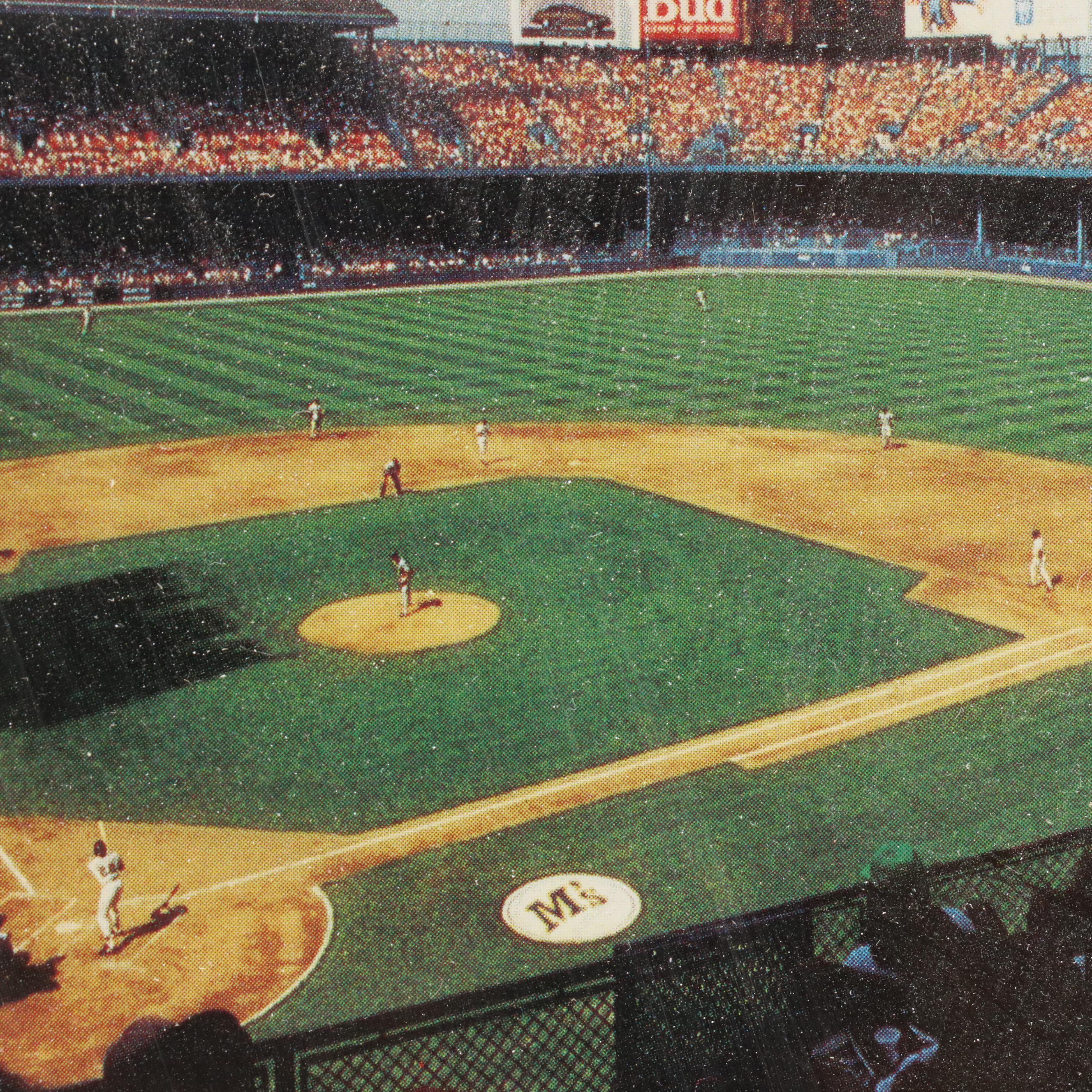 "Major League Views: American" Baseball-Themed Offset Lithograph