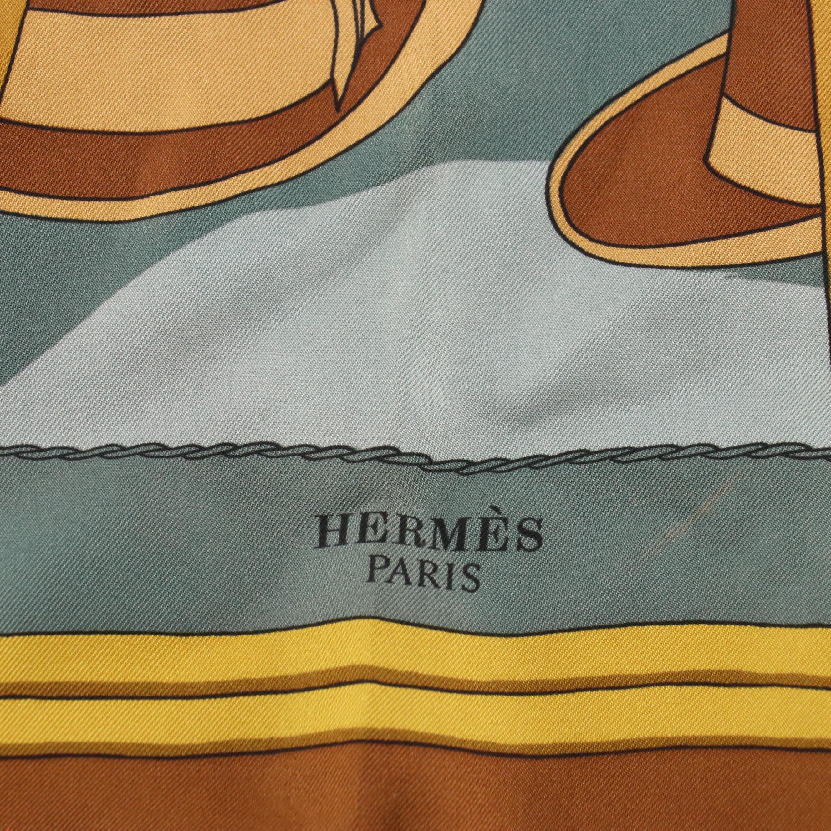 Hermès "Mailcoach" Scarf 90 in Silk Twill