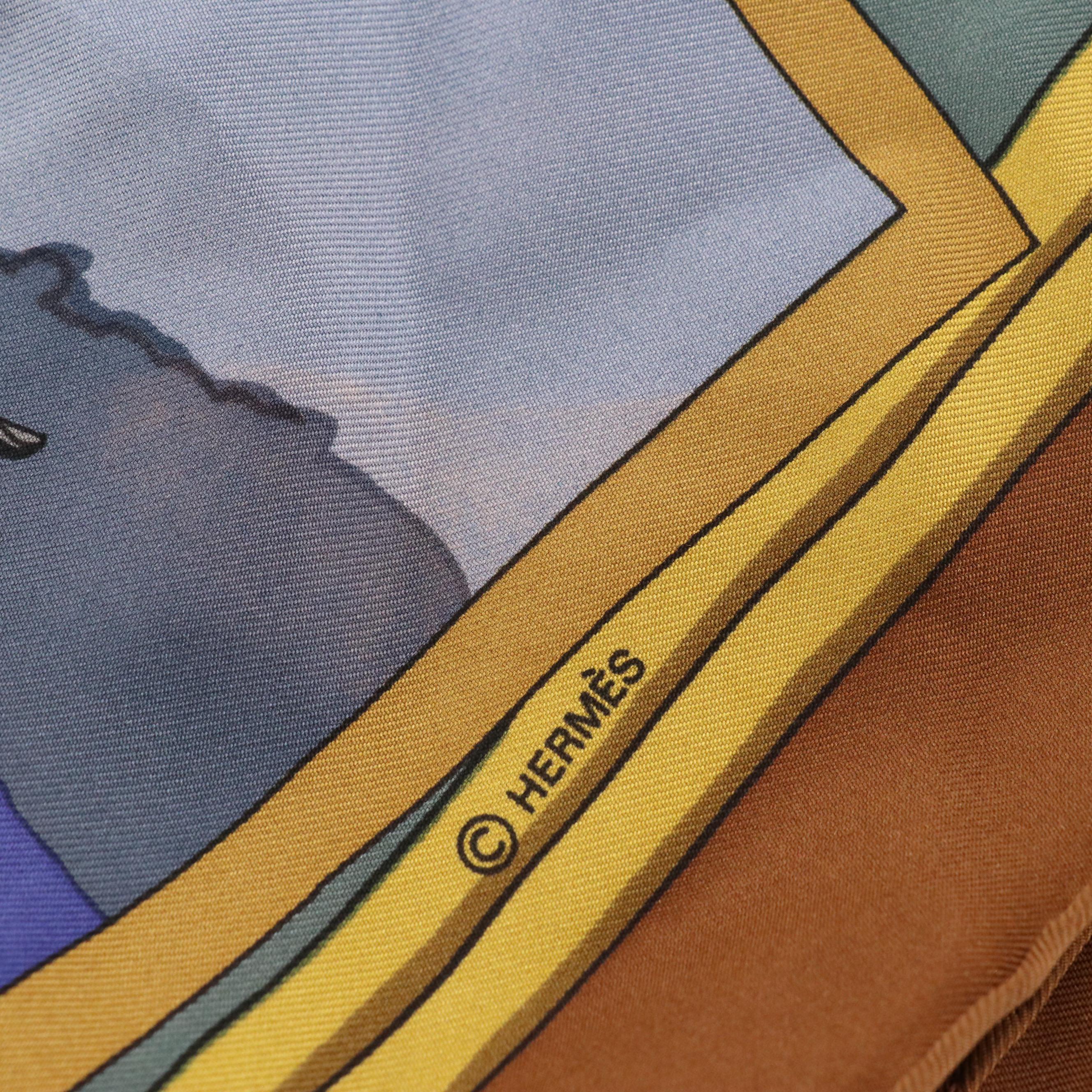 Hermès "Mailcoach" Scarf 90 in Silk Twill