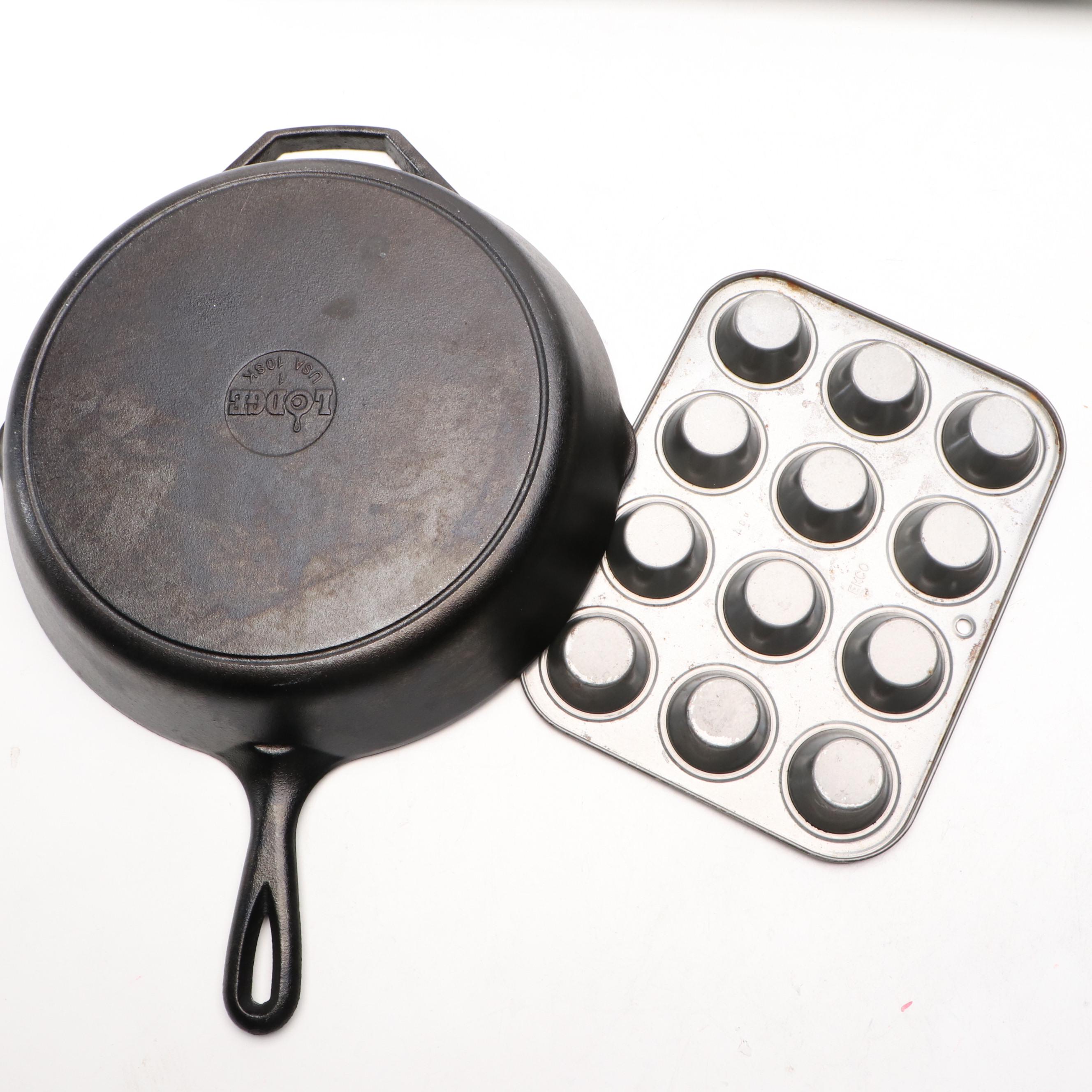 Lodge Cast Iron Skillet with Muffin Pans