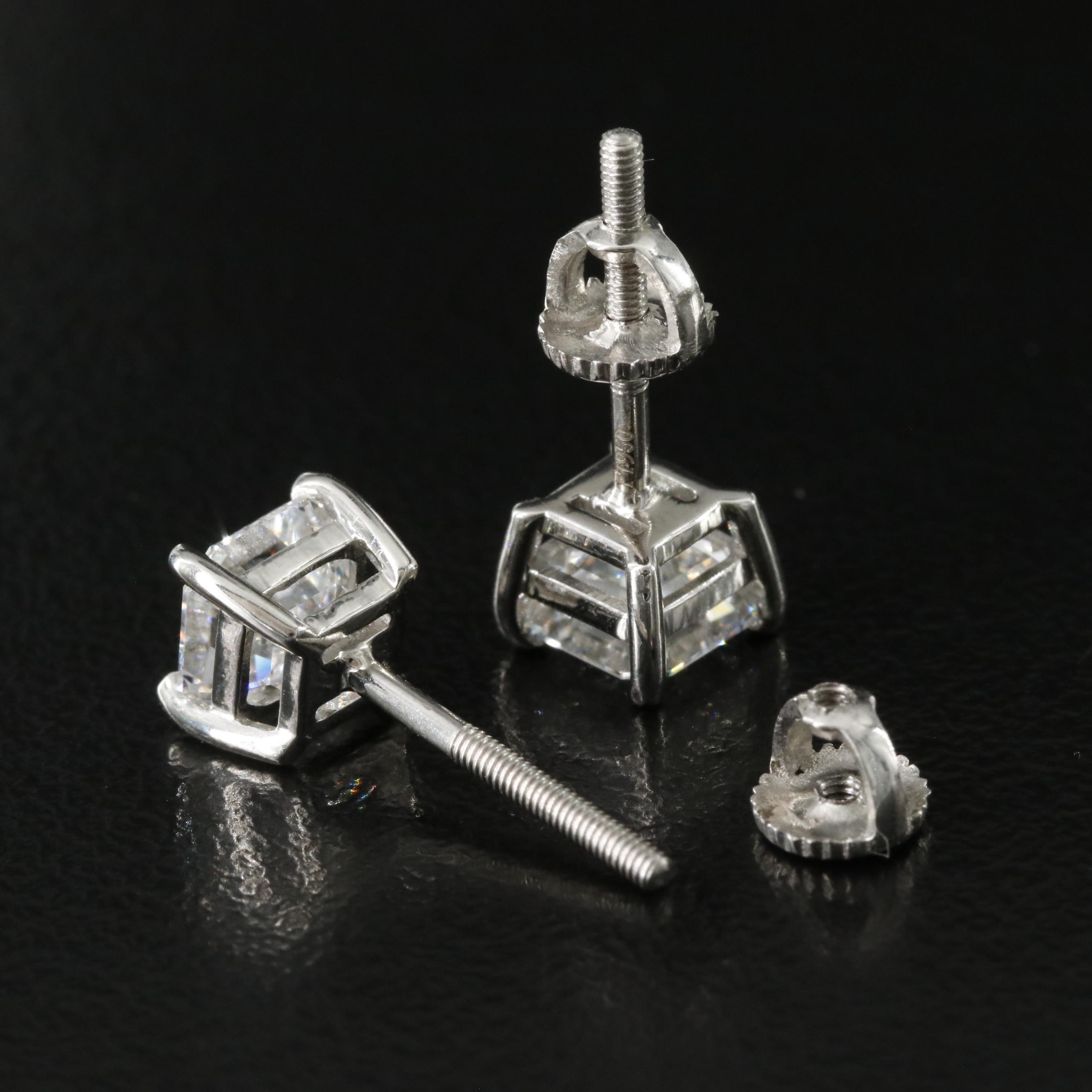 Platinum 2.18 CTW Lab Grown Diamond Stud Earrings with IGI Report