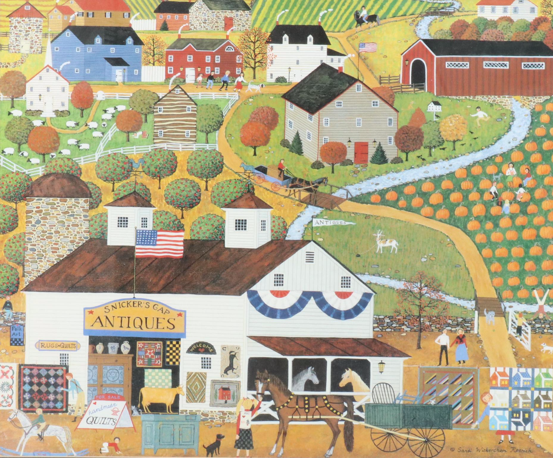 After Sandi Wickersham Resnick Offset Lithograph "Snicker's Gap Antiques"