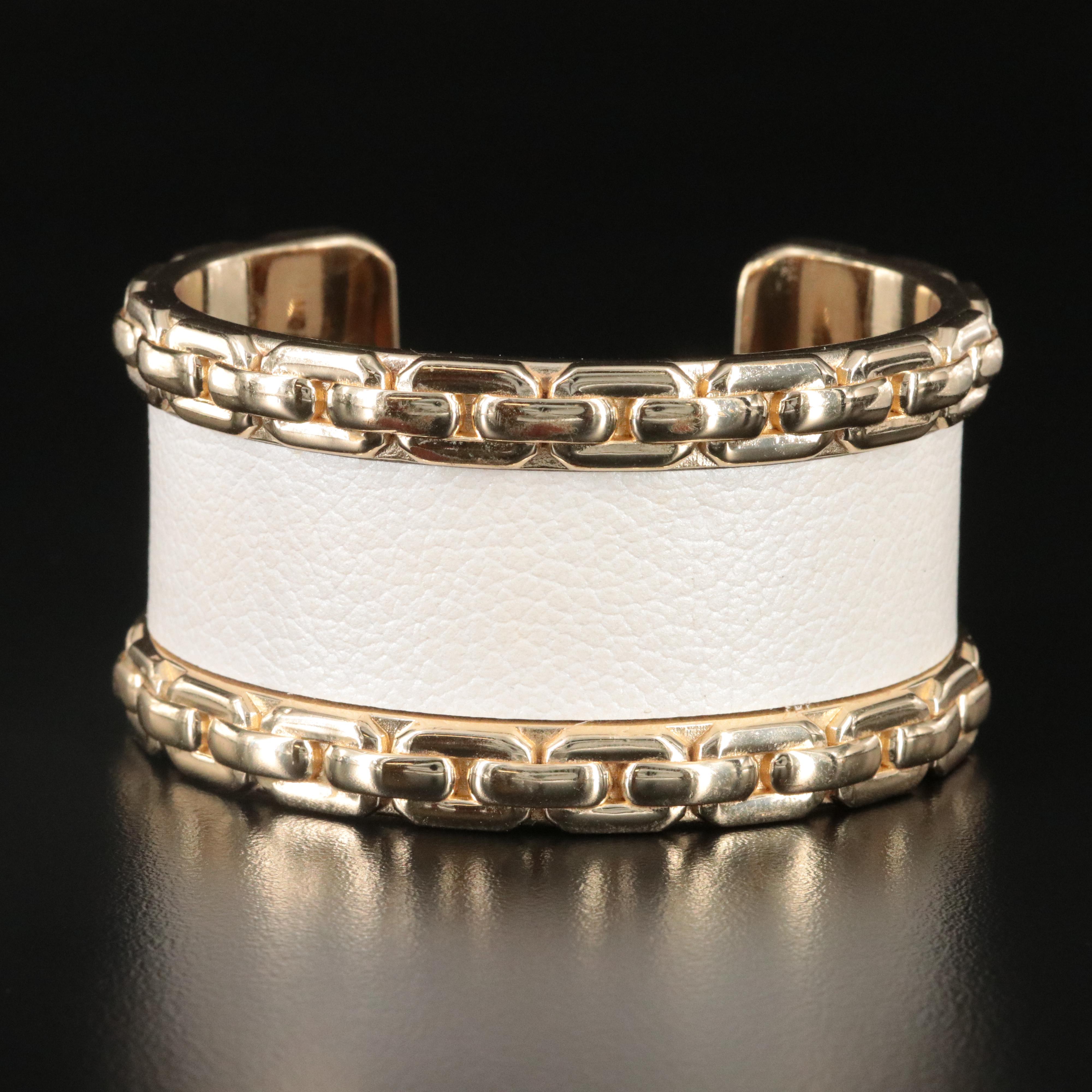 Hyde Forty-Seven Leather Chainlink Wide Classic Cuff