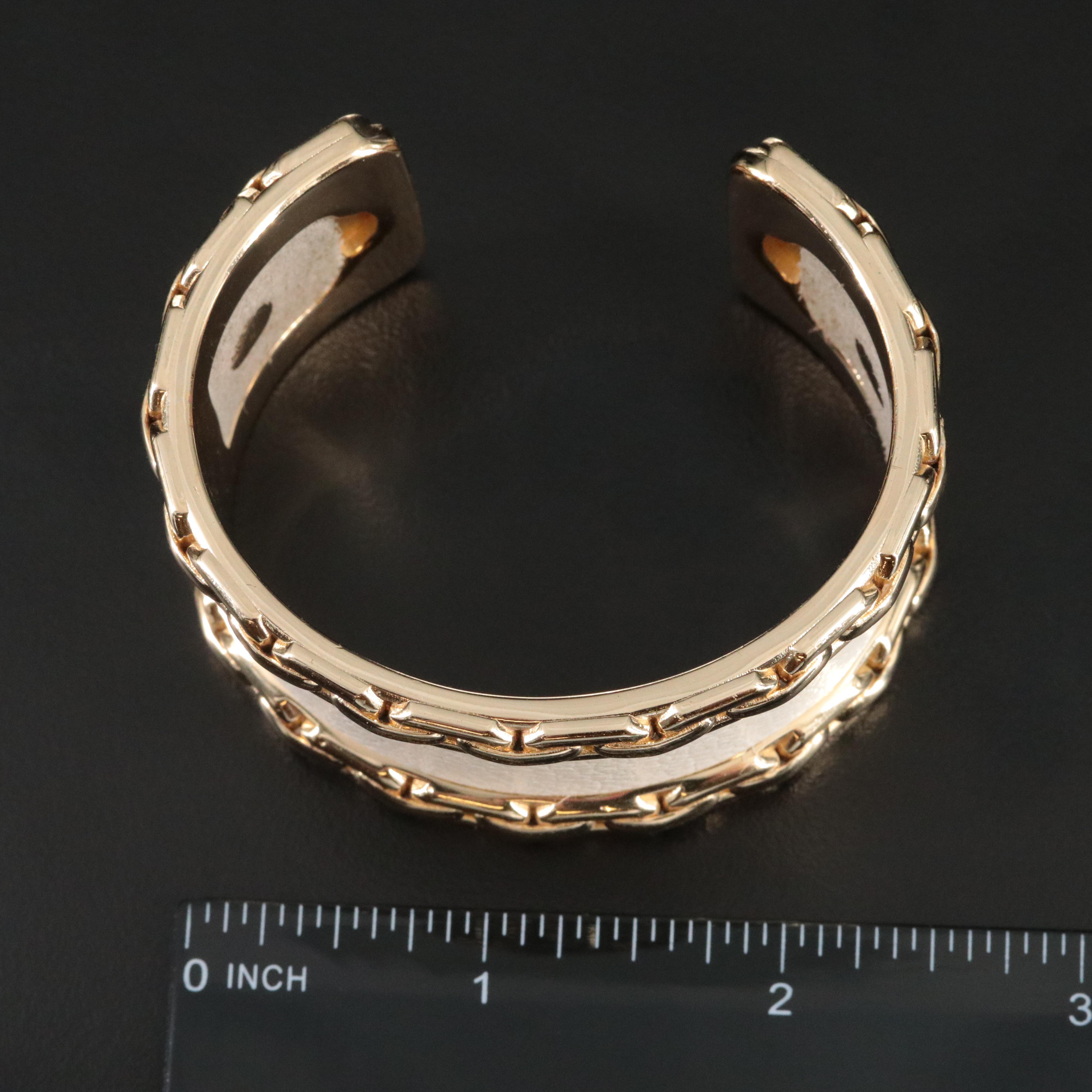 Hyde Forty-Seven Leather Chainlink Wide Classic Cuff