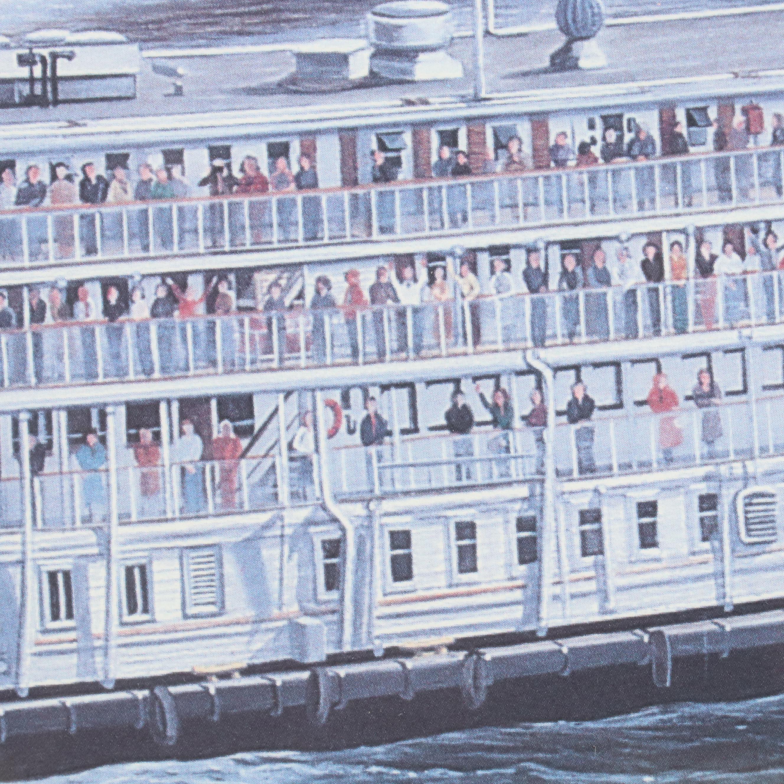Dale Benedict Offset Lithograph "The Delta Queen vs. The Belle of Louisville"