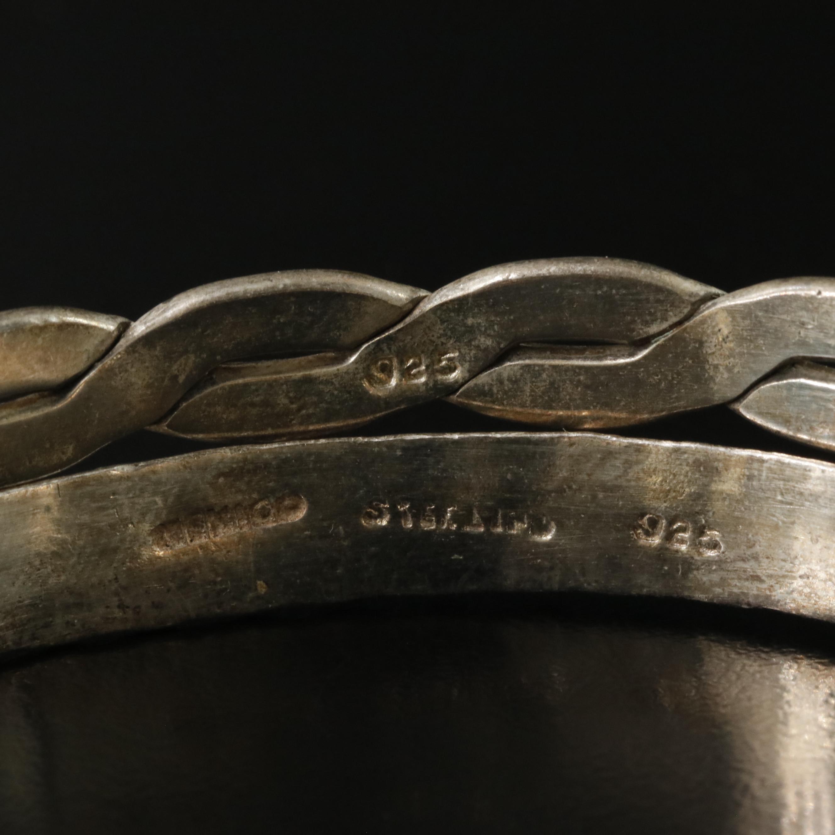 Mexican Sterling Fluted and Braided Bangles