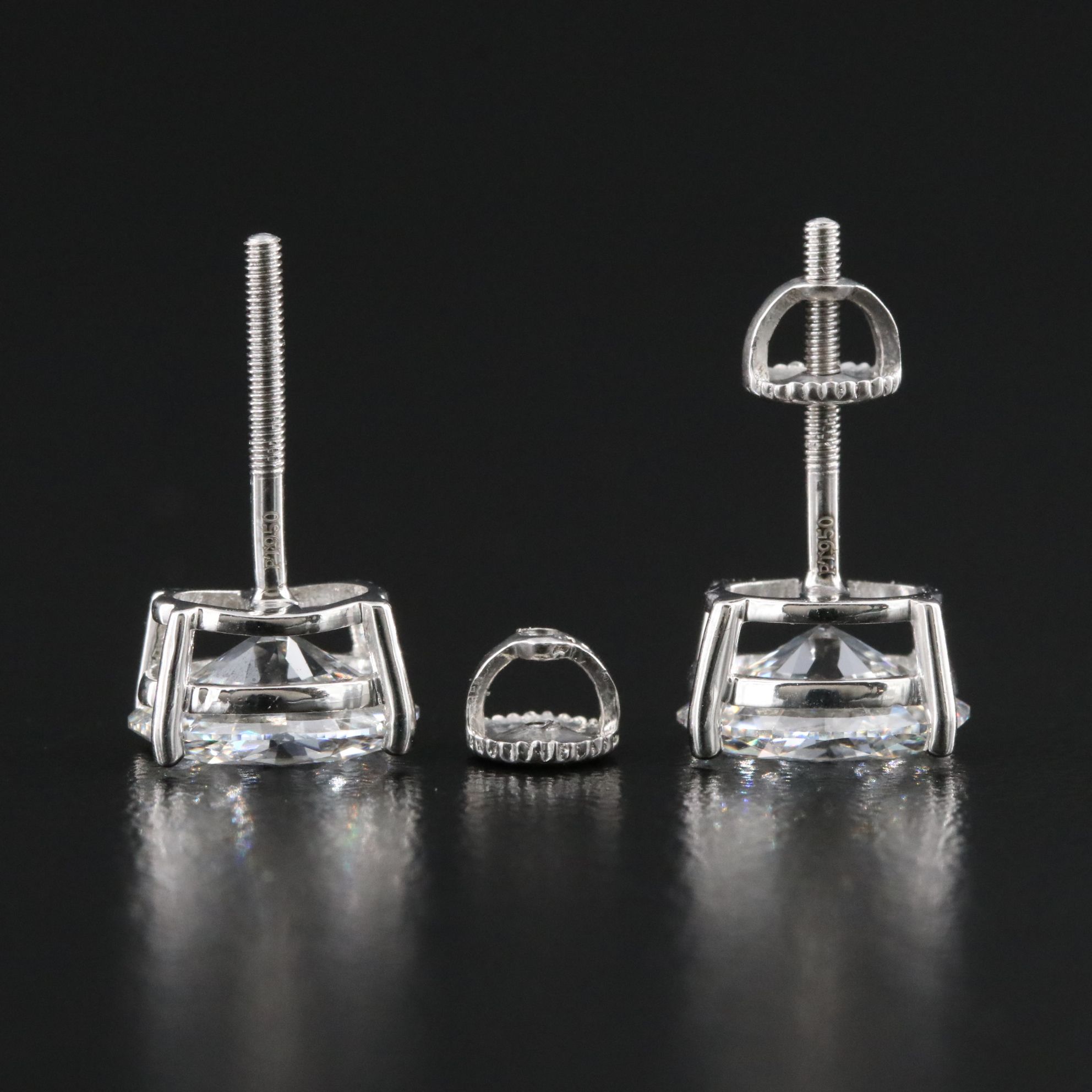 Platinum 3.18 CTW Lab Grown Diamond Stud Earrings with IGI Reports