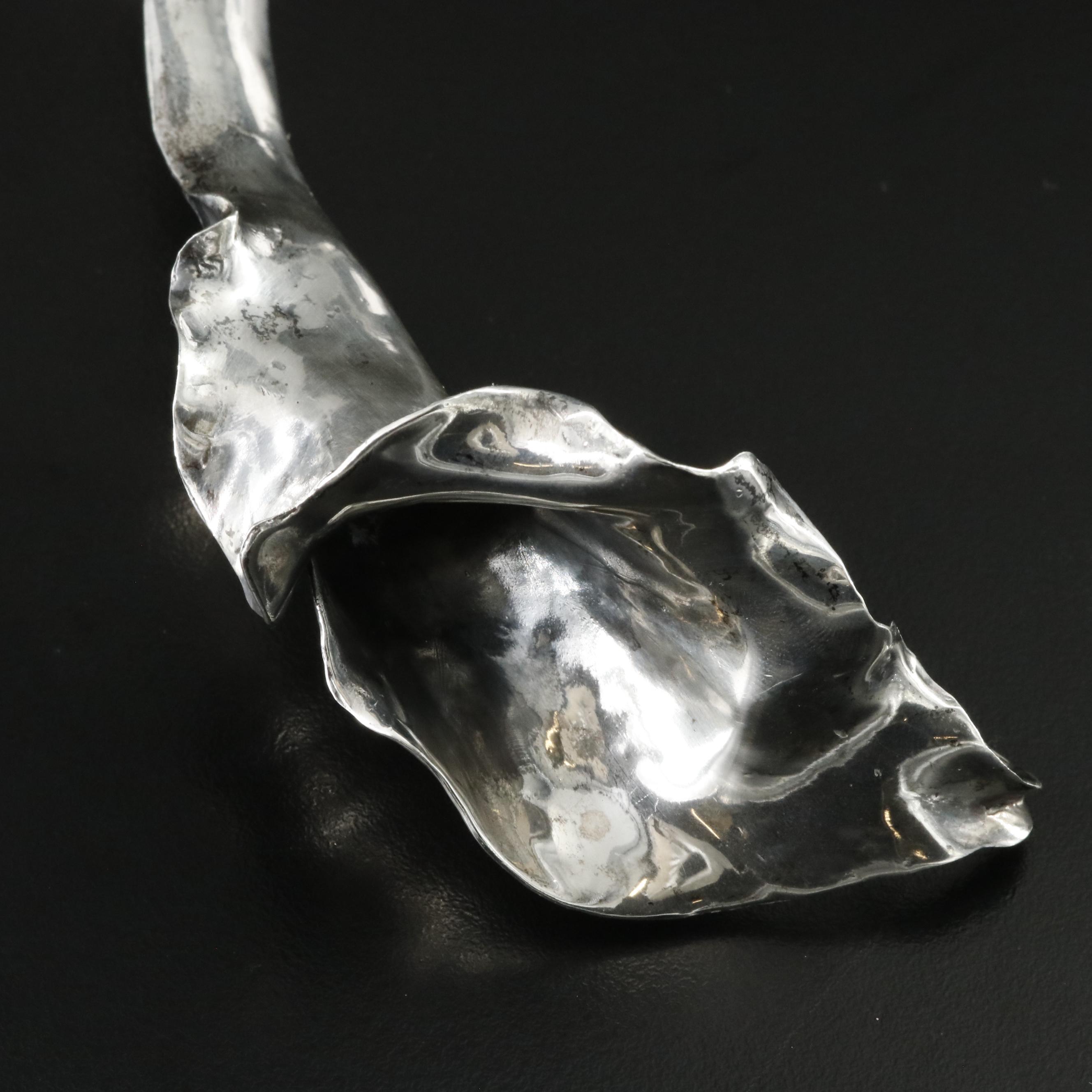 Clifton L Nicholson Hand Wrought Sterling Calla Lilly Torque