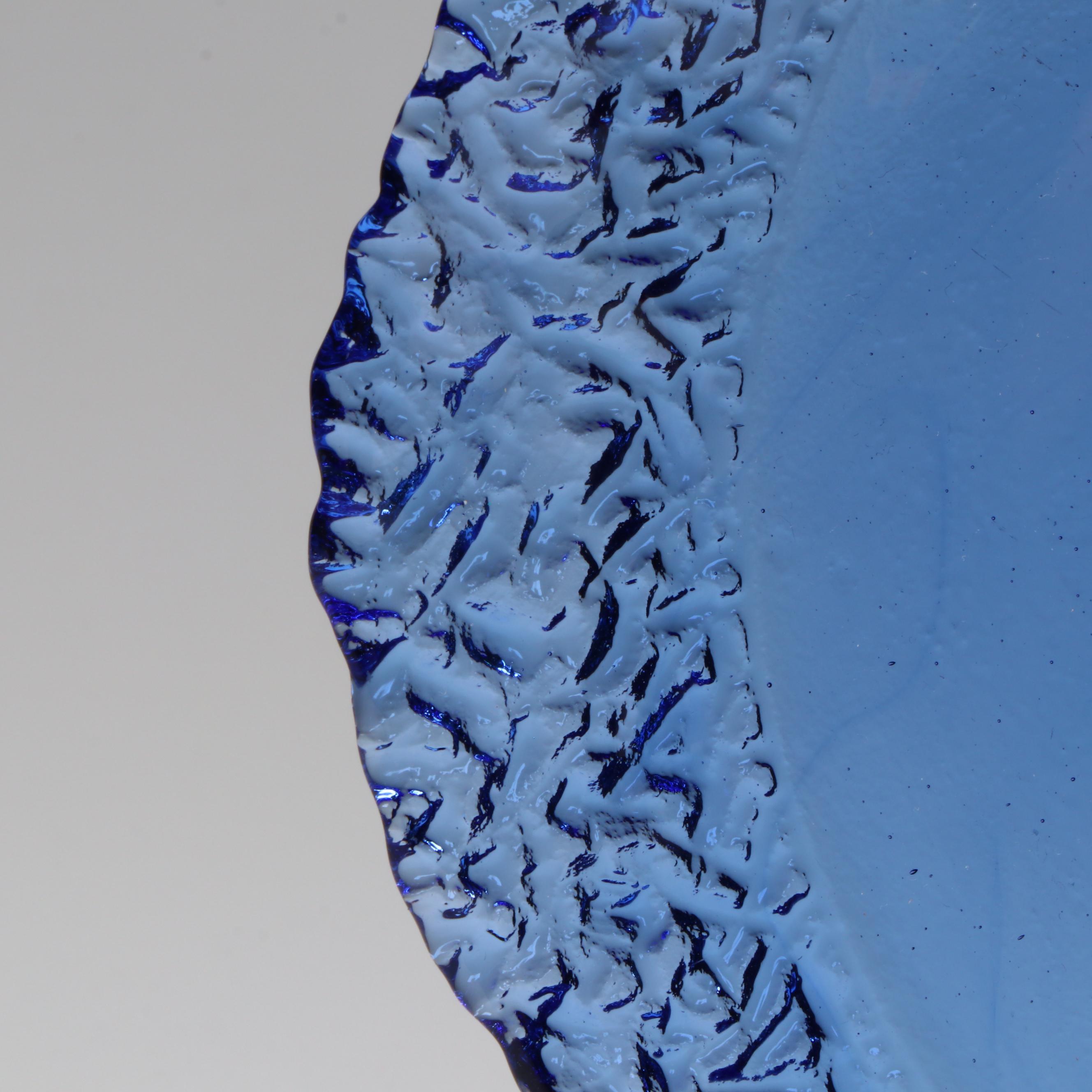Fire and Light "Moonstone" Blue Recycled Glass Salad Plates