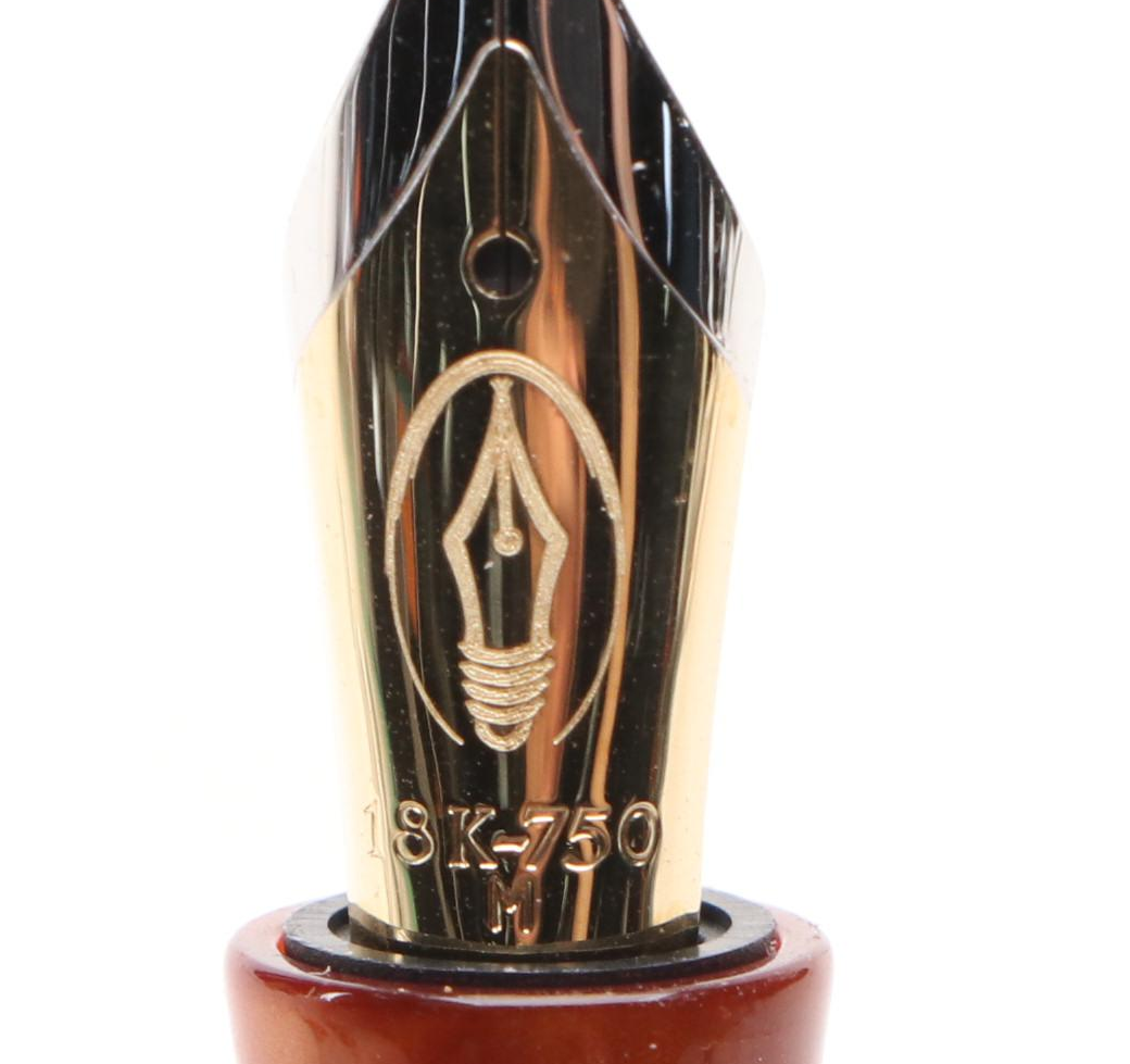 Edison "Collier" Blue and Brown Acrylic Fountain Pens with 18K Gold Nibs