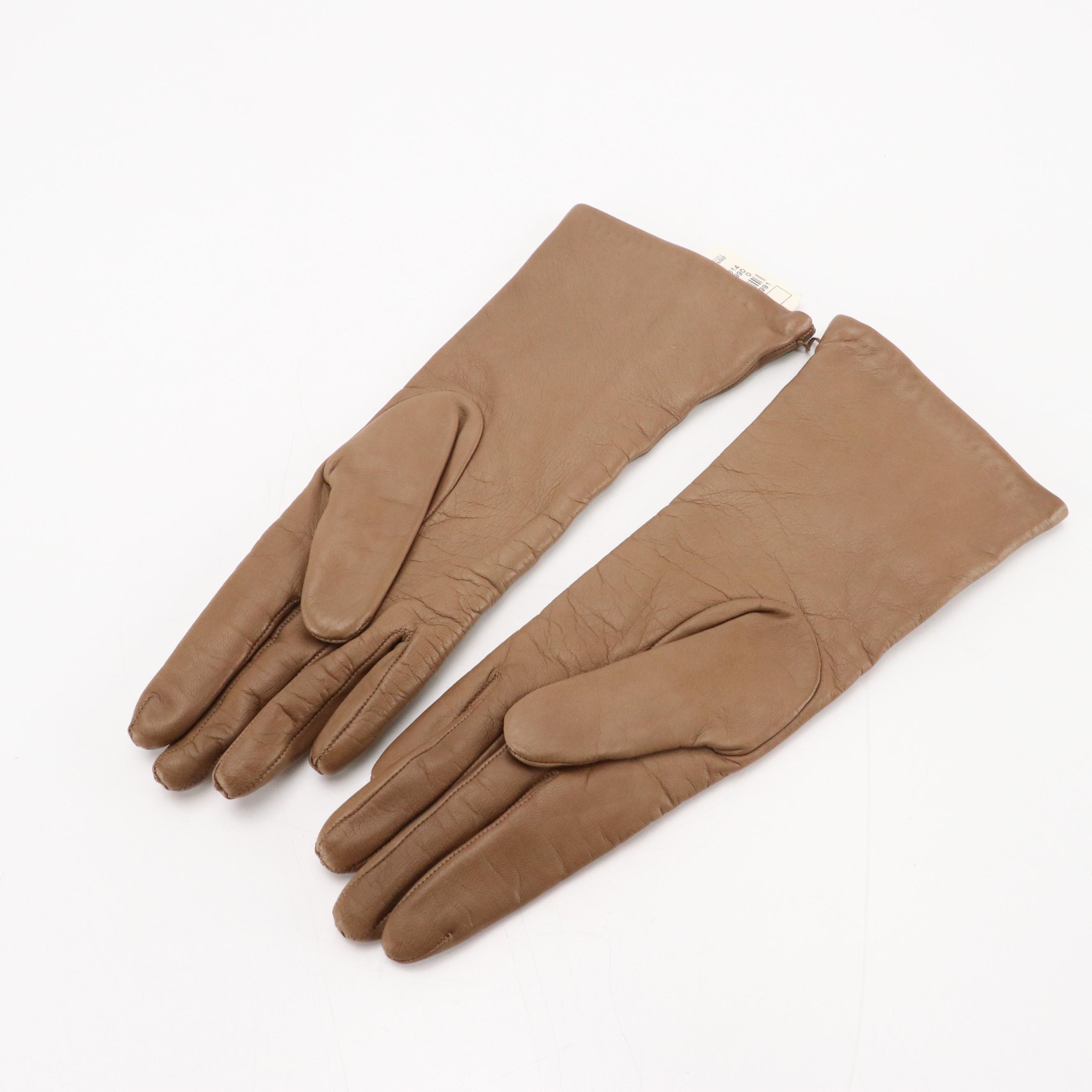 Neiman-Marcus Leather Gloves, Diane Von Furstenberg Silk and Other Scarf