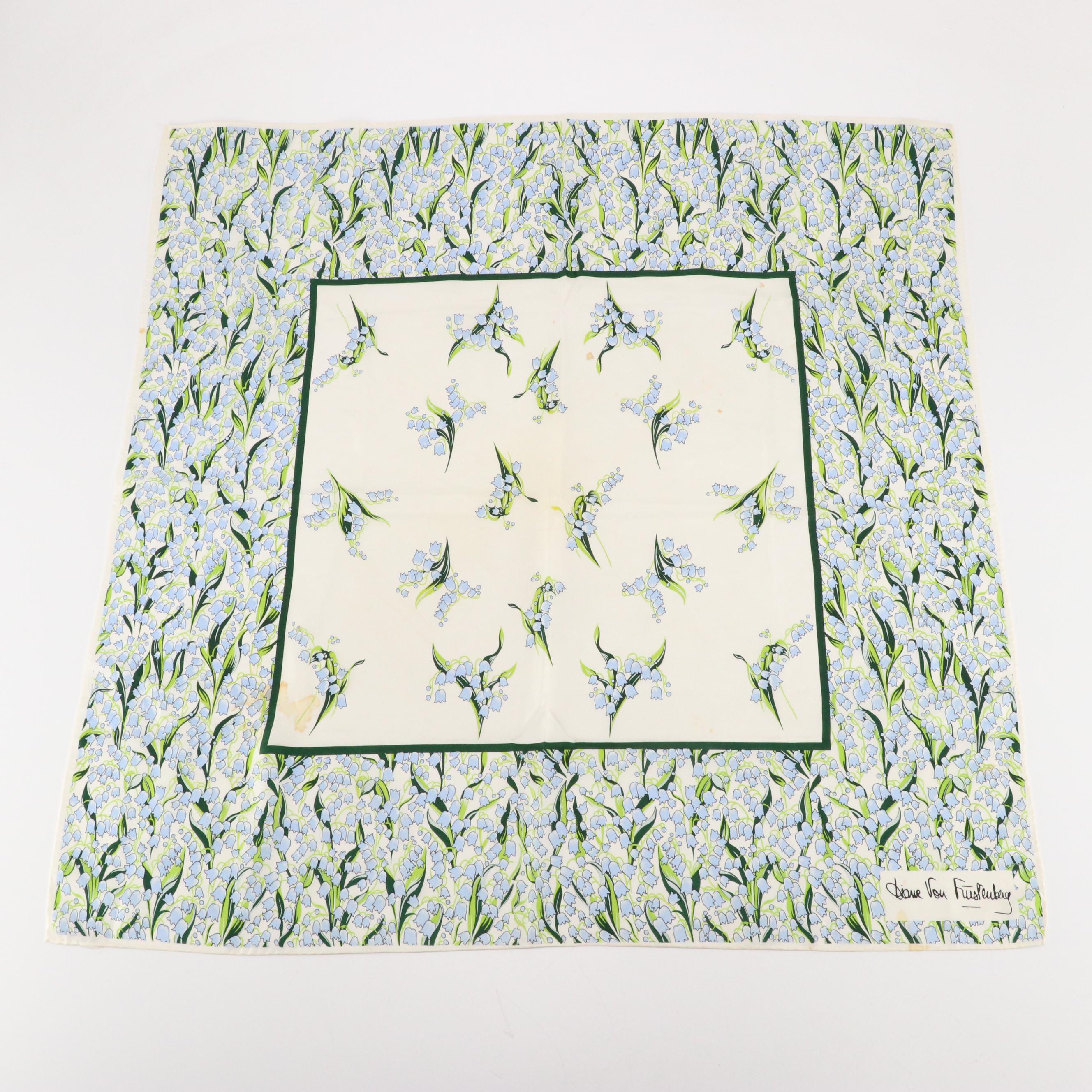 Neiman-Marcus Leather Gloves, Diane Von Furstenberg Silk and Other Scarf