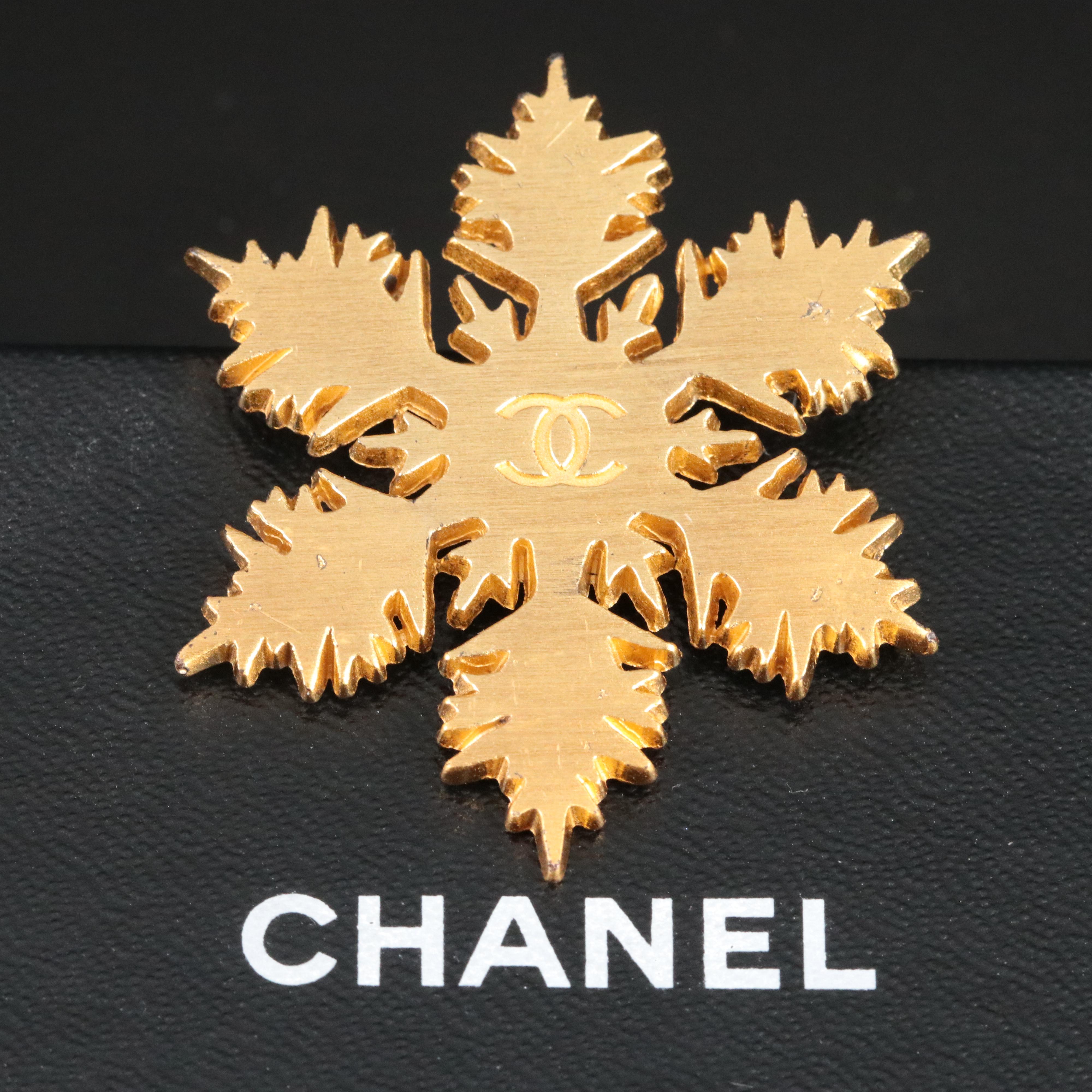 Chanel CC Snowflake Brooch 2001