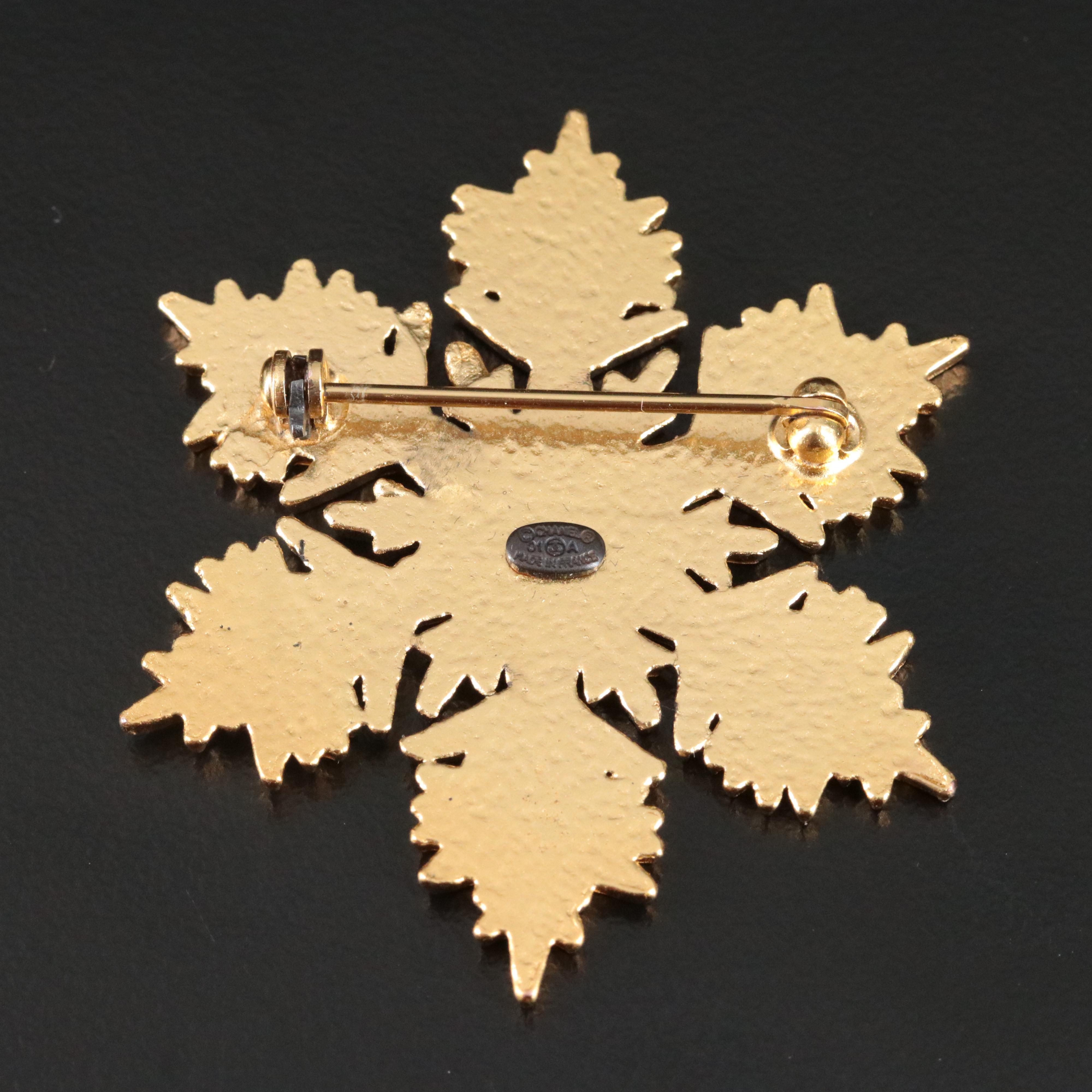 Chanel CC Snowflake Brooch 2001