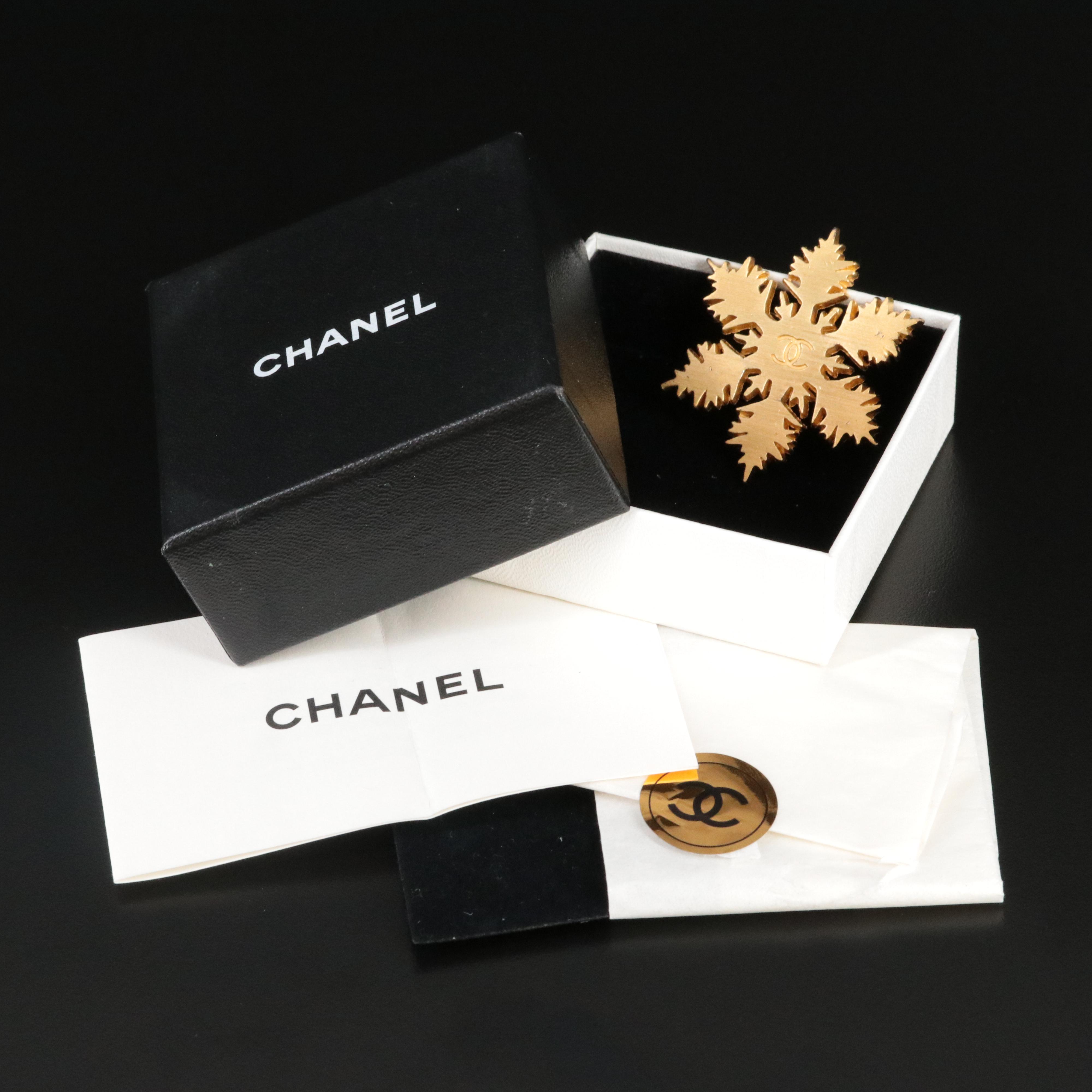 Chanel CC Snowflake Brooch 2001