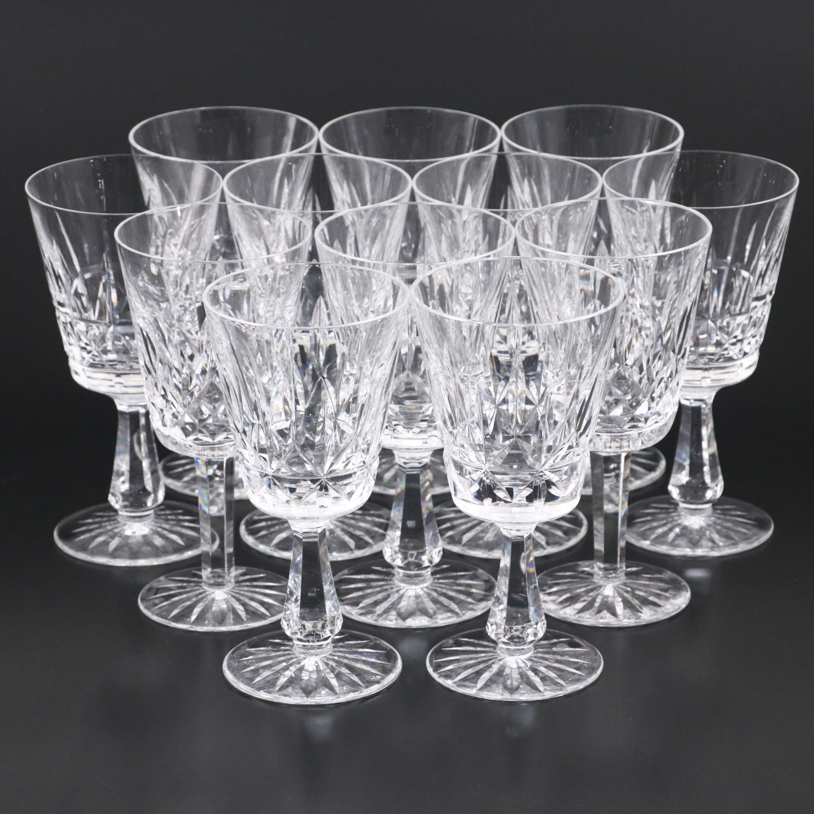 Waterford Crystal "Rosslare" Water Goblets, Mid to Late 20th Century
