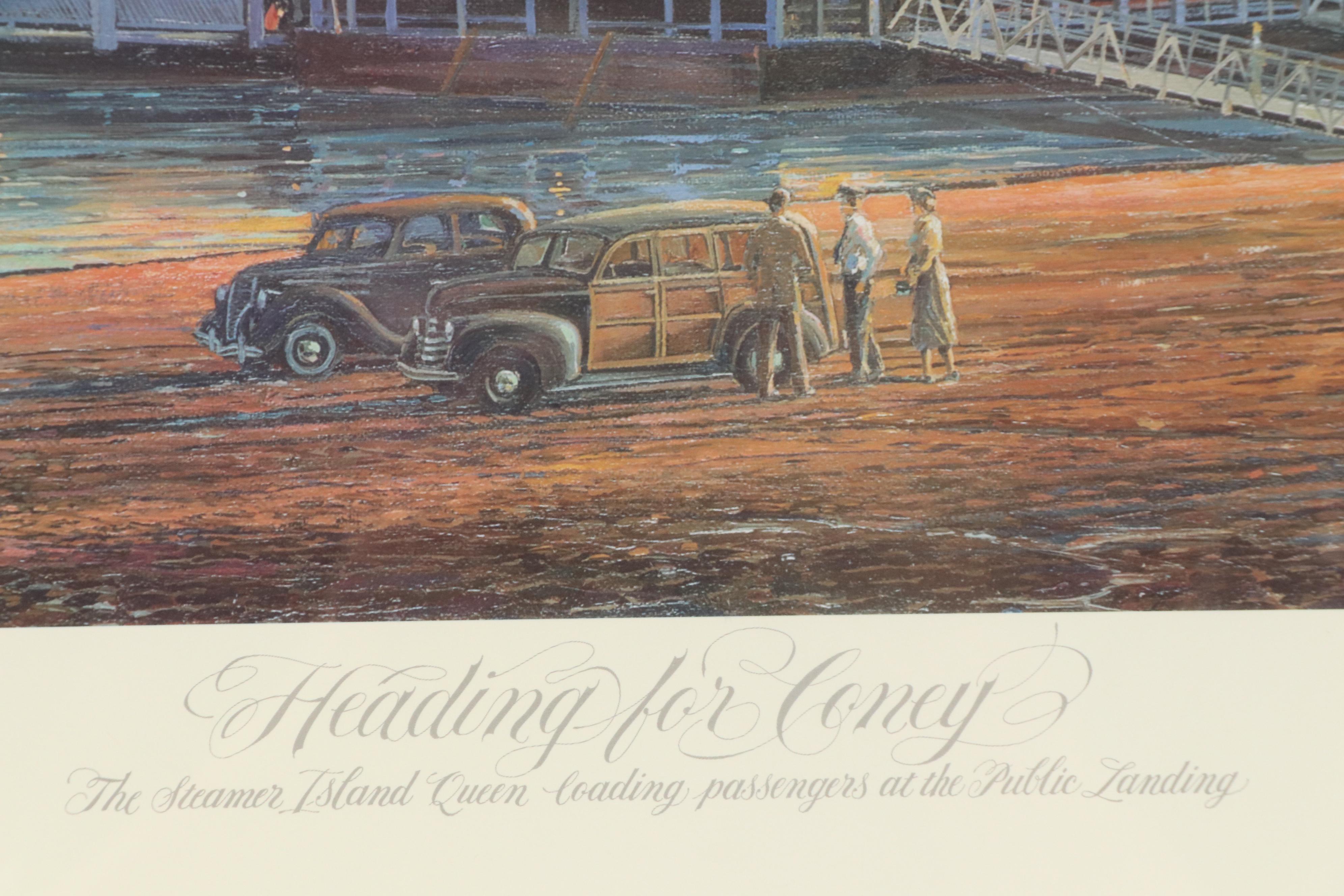 Michael Blaser Offset Lithograph "Heading for Coney," 1994