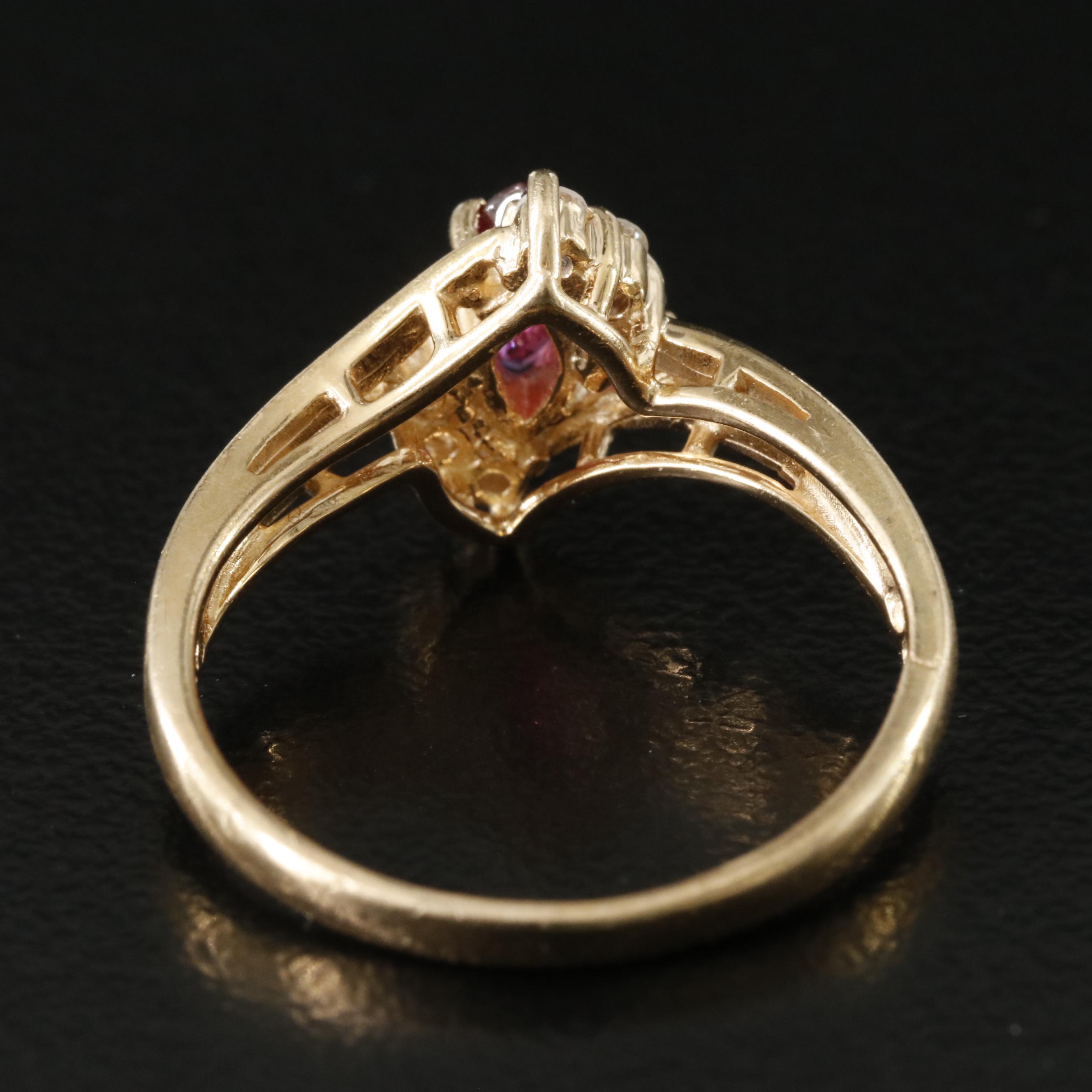 14K Ruby and Diamond Ring