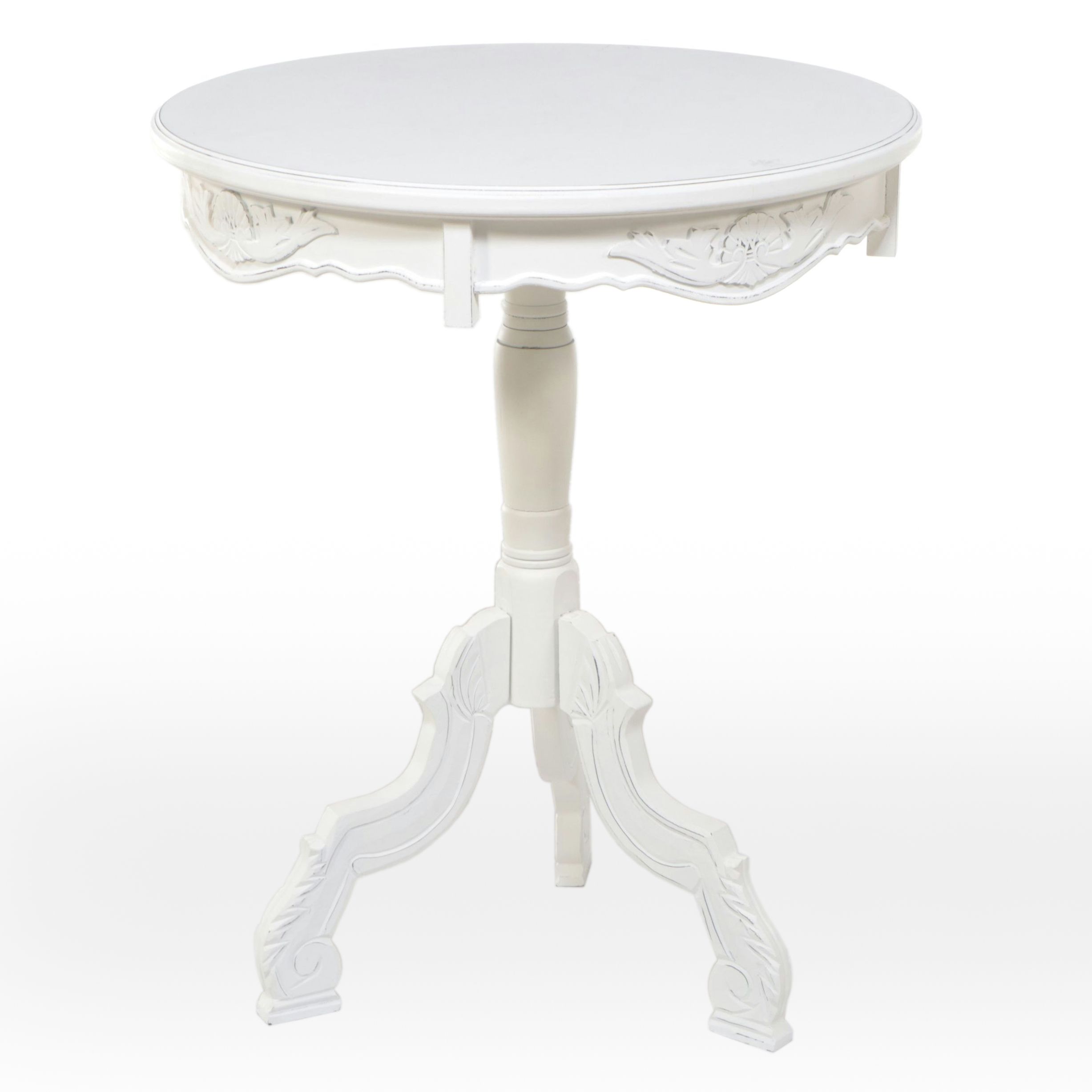 Rococo Style White Painted Wood Accent Table