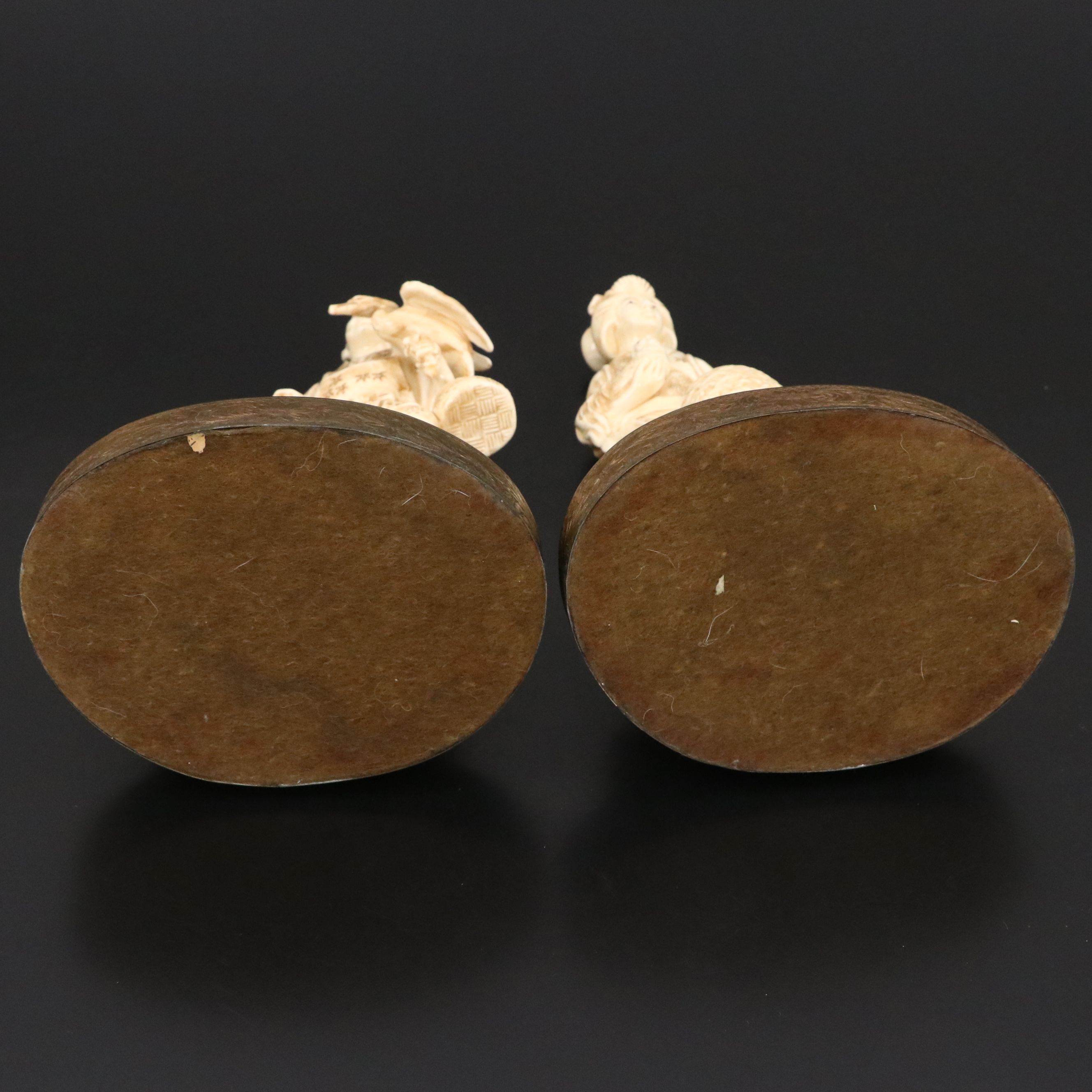 Chinese Ivory Ceramic Figural Groups, Mid to Late 20th Century