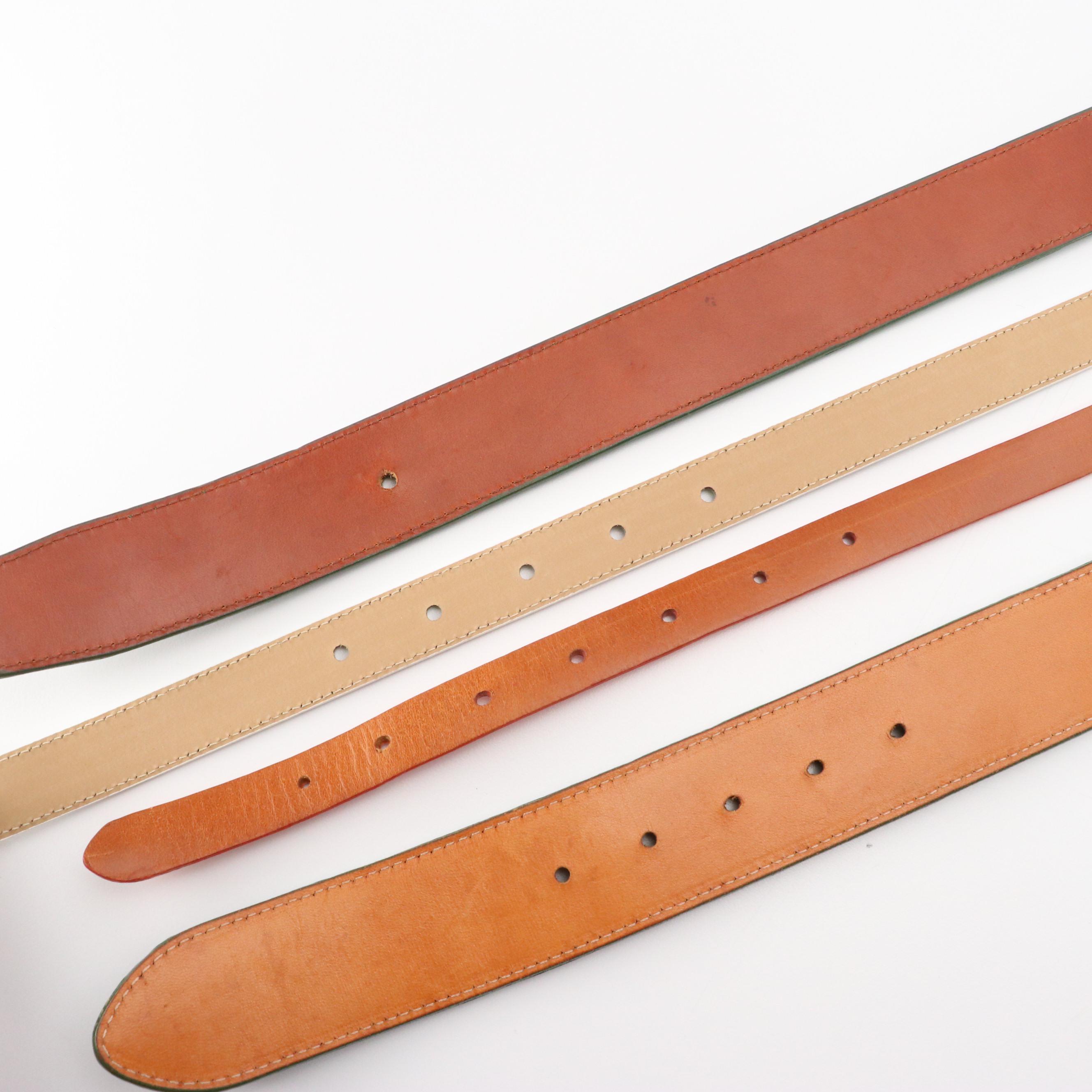 House of Fleming Green Ostrich Leather, Ralph Lauren Orange Lizard & Other Belts