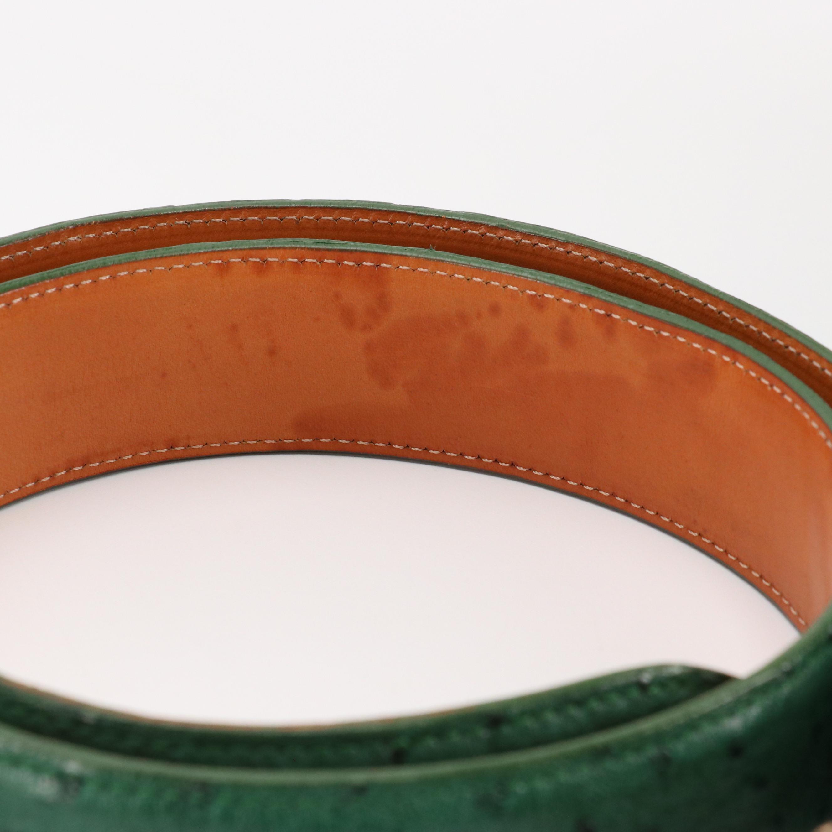 House of Fleming Green Ostrich Leather, Ralph Lauren Orange Lizard & Other Belts