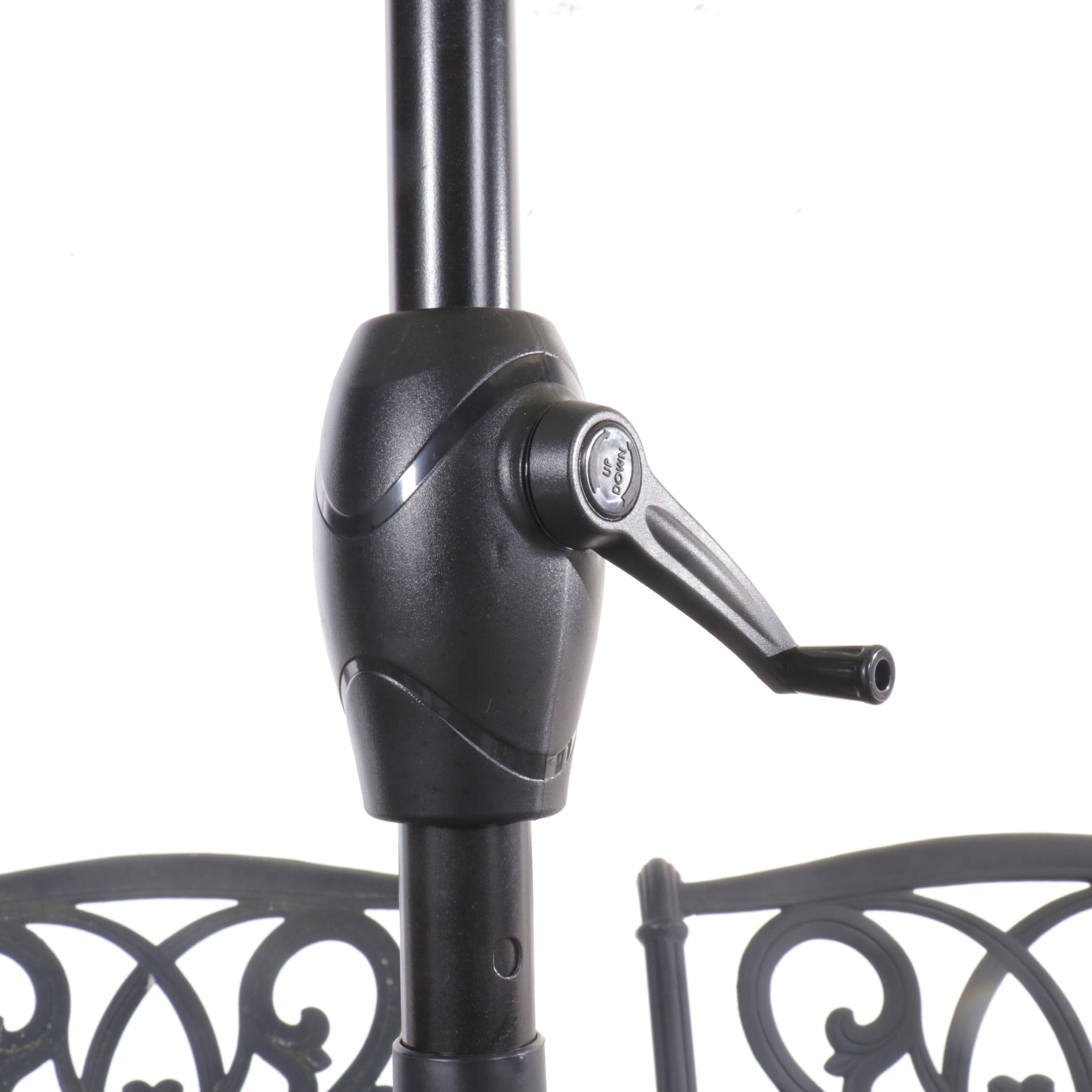 Cast Aluminum Seven-Piece Patio Dining Set with Umbrella