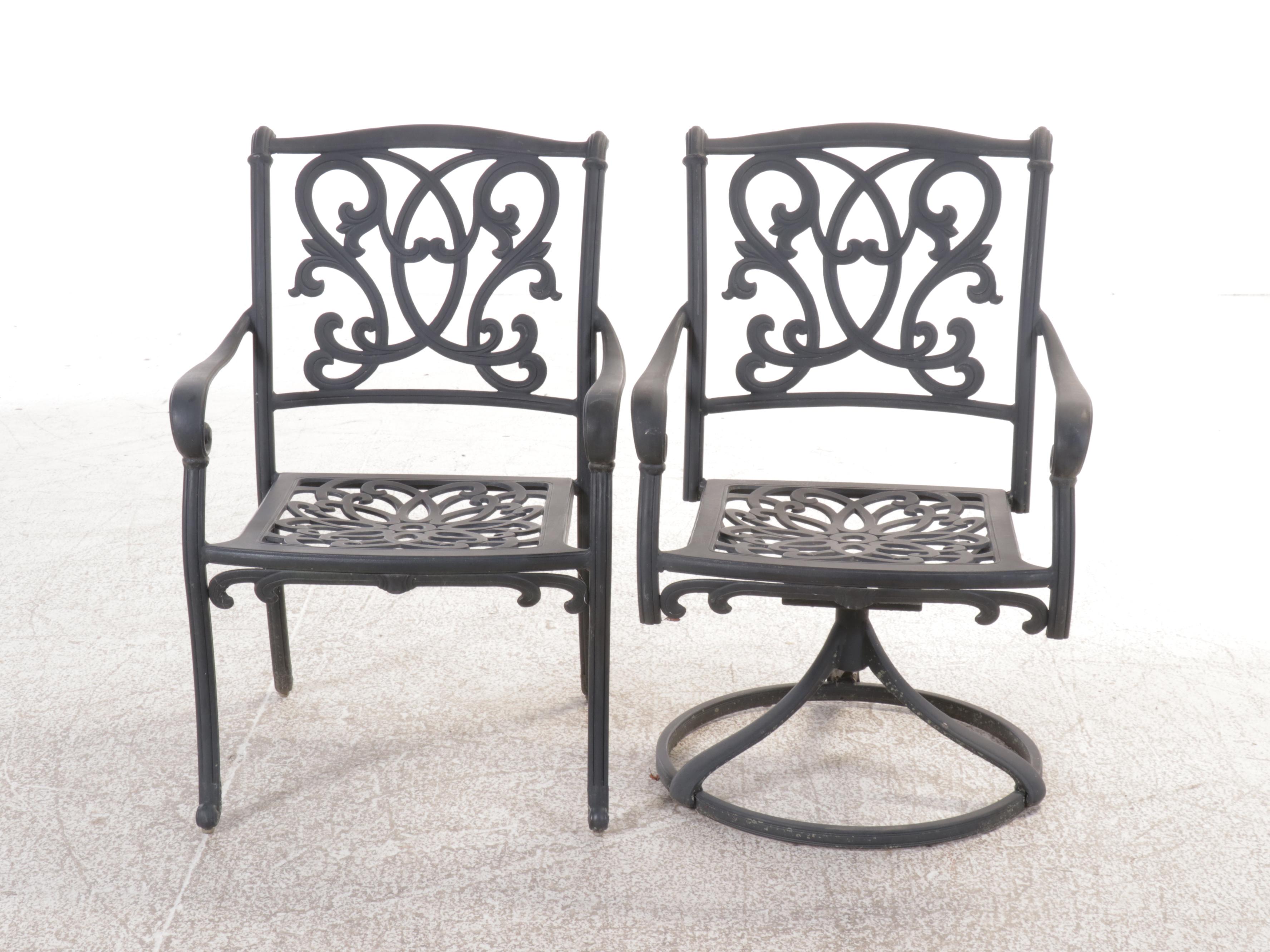 Cast Aluminum Seven-Piece Patio Dining Set with Umbrella