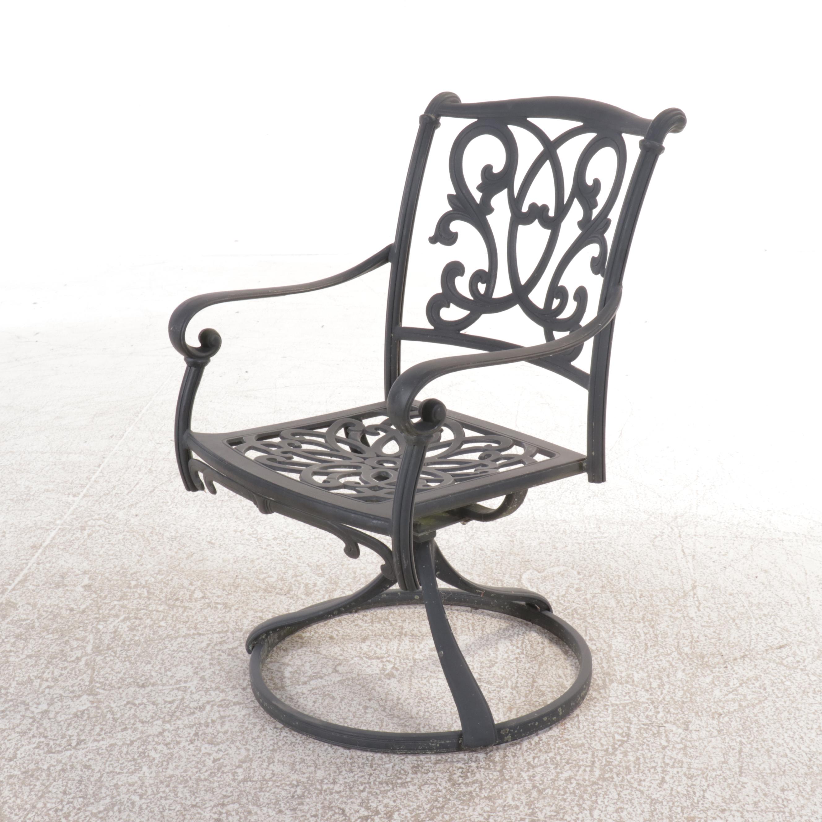 Cast Aluminum Seven-Piece Patio Dining Set with Umbrella