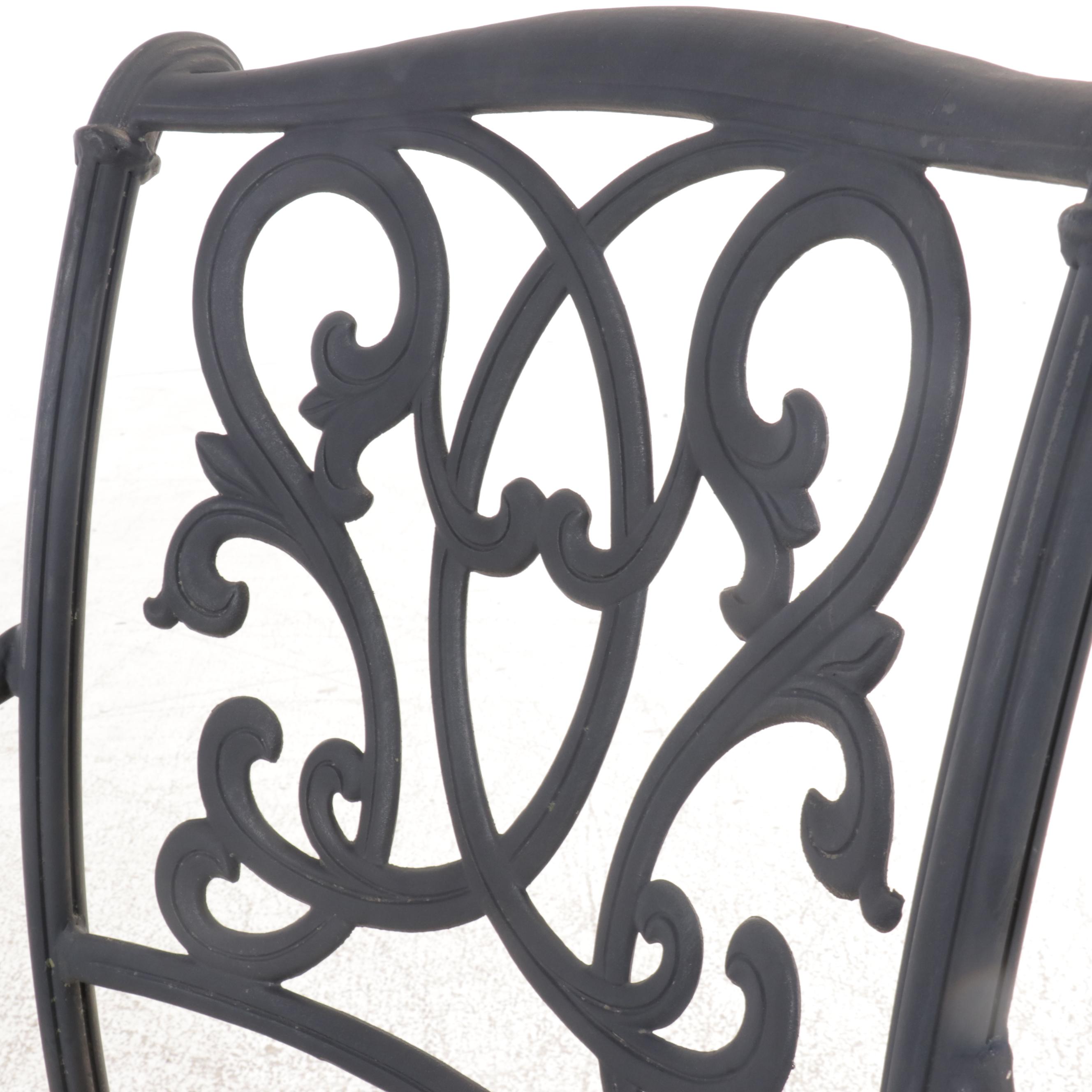 Cast Aluminum Seven-Piece Patio Dining Set with Umbrella