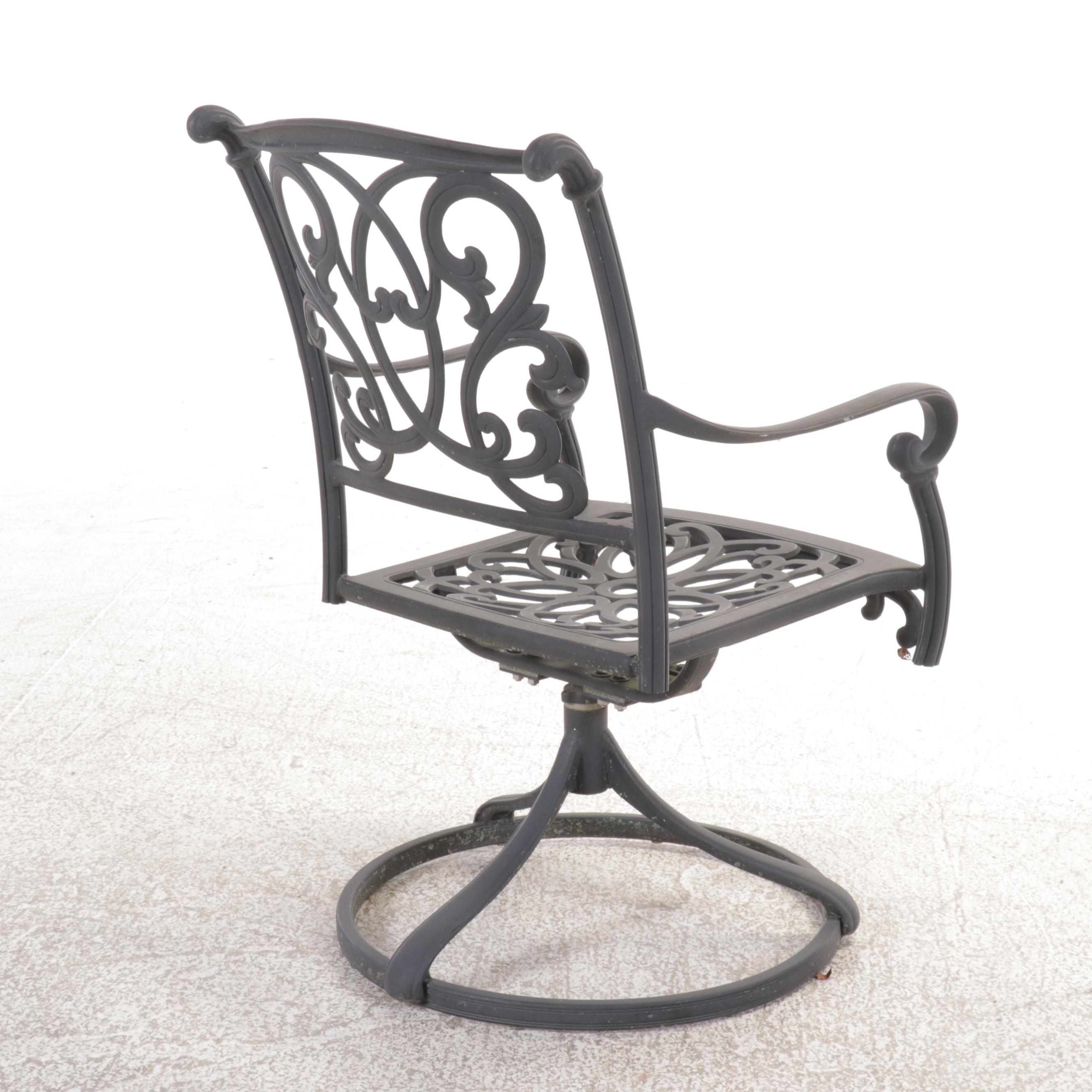 Cast Aluminum Seven-Piece Patio Dining Set with Umbrella