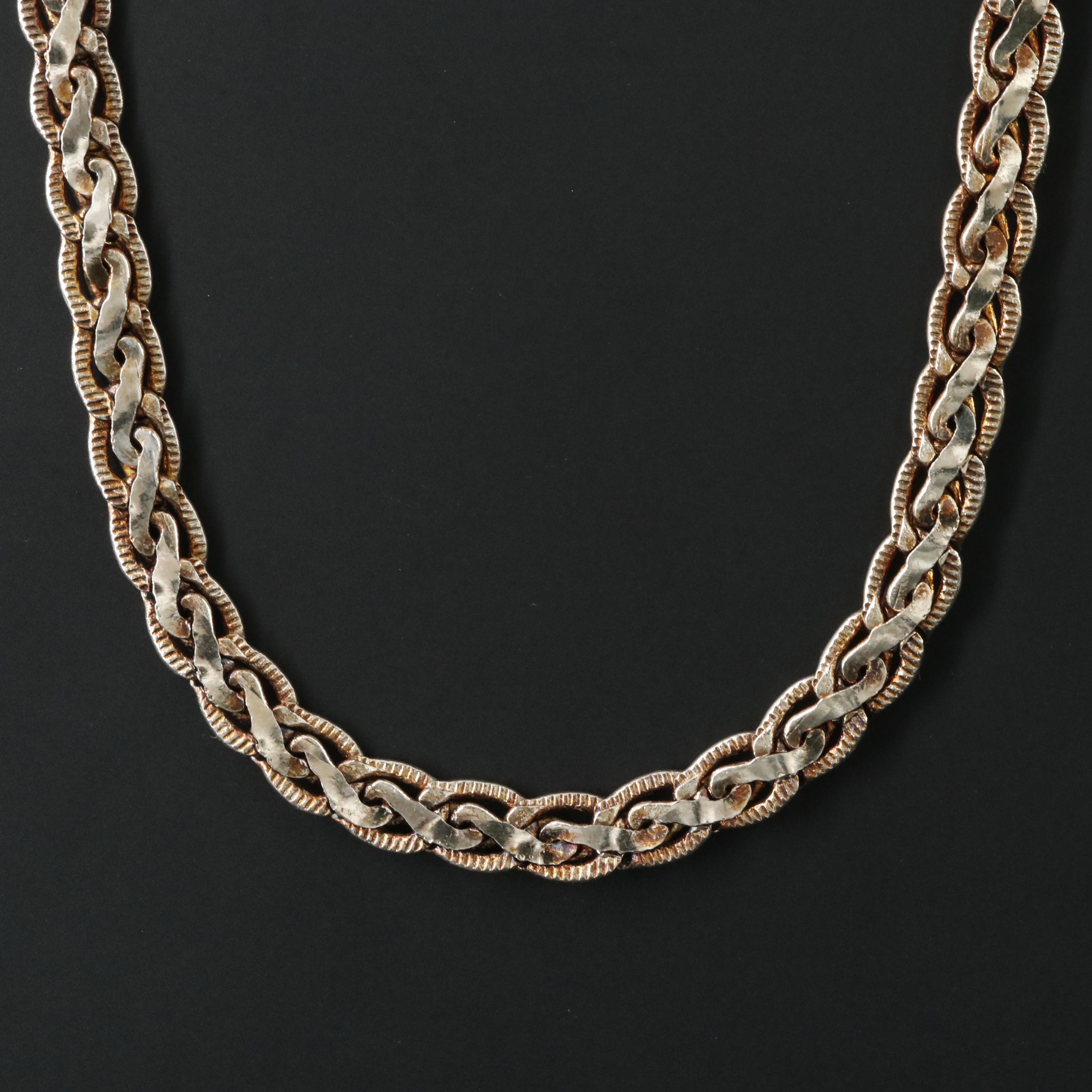 Sterling Fancy Link Necklace