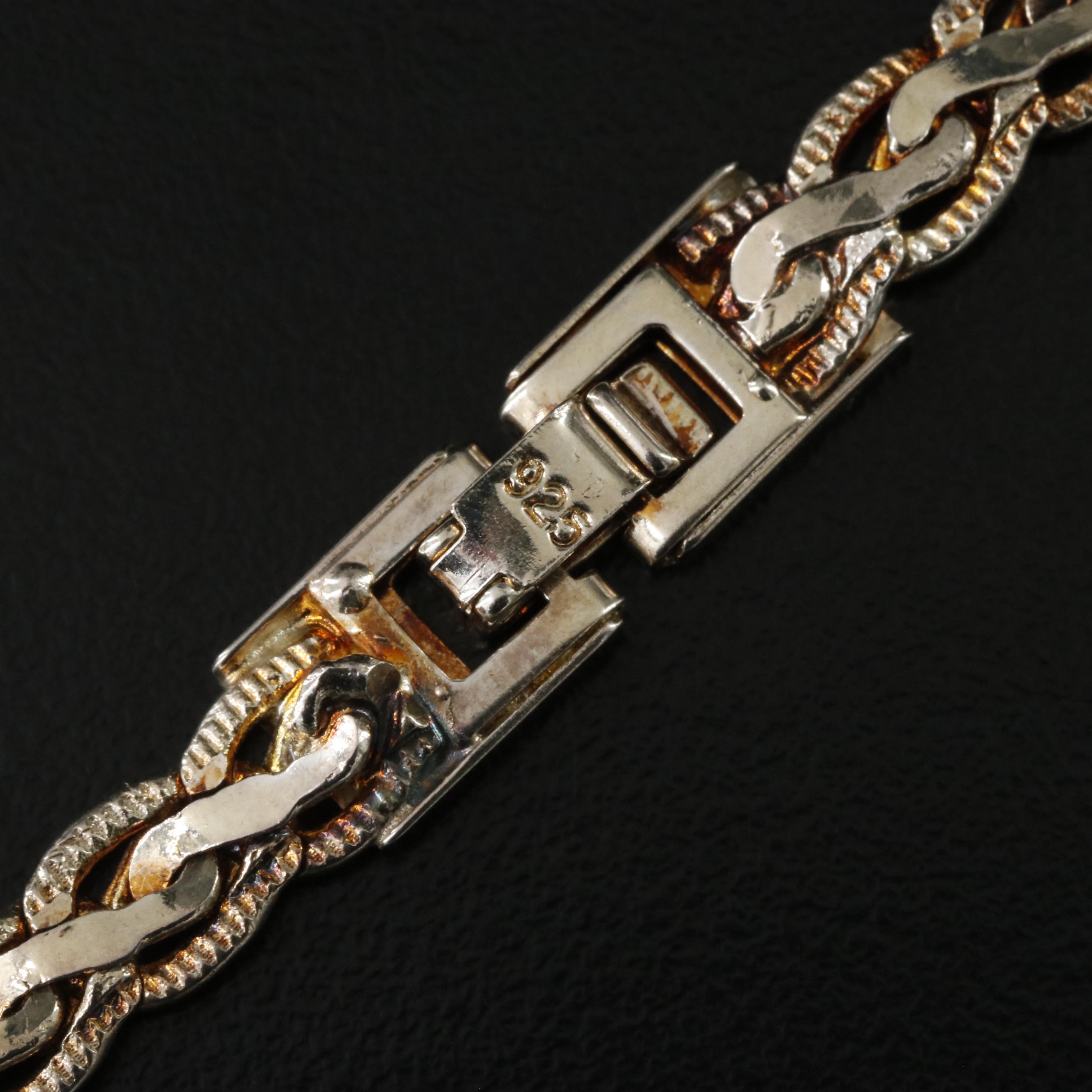 Sterling Fancy Link Necklace