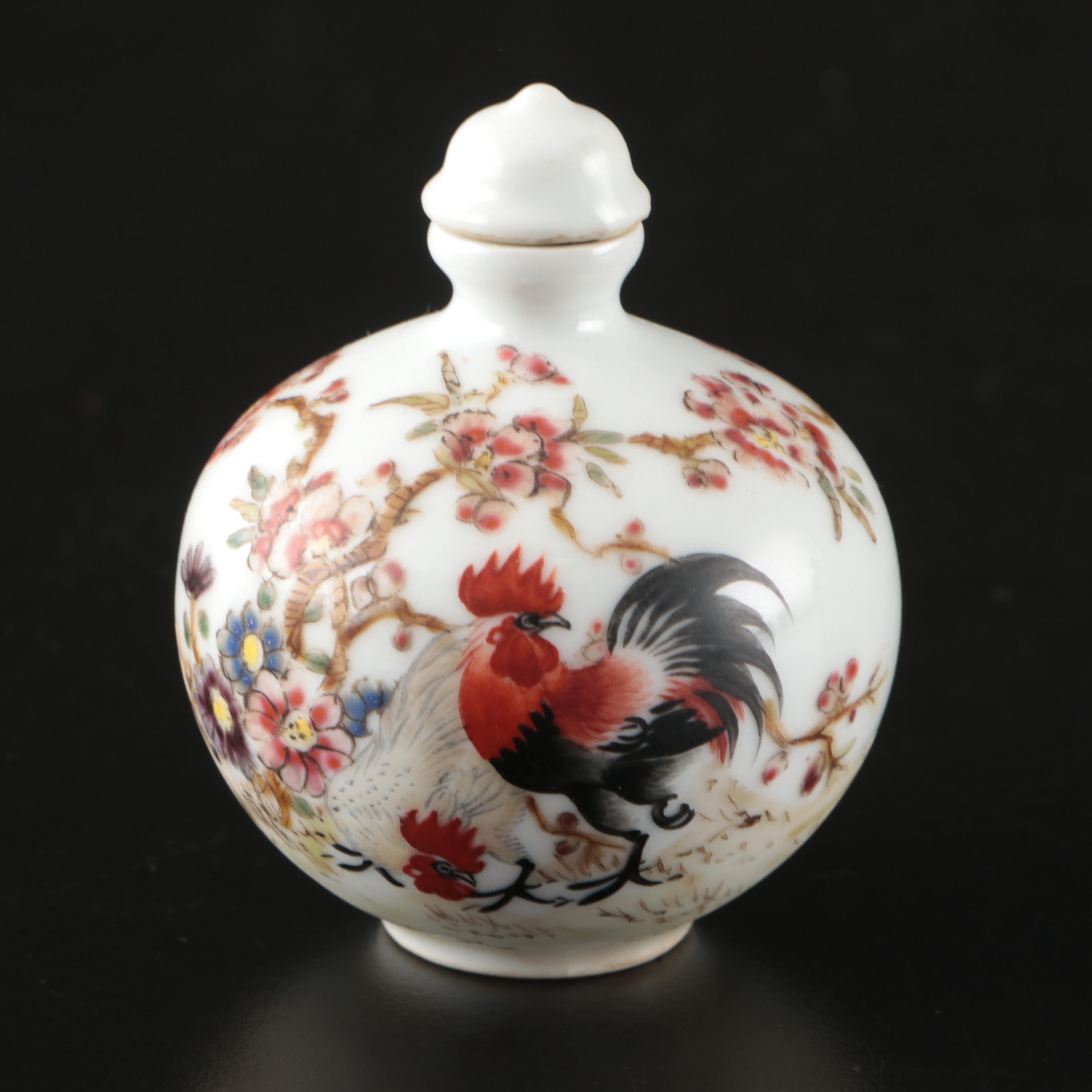 Chinese Hand-Painted and Transfer-Decorated Porcelain Snuff Bottles