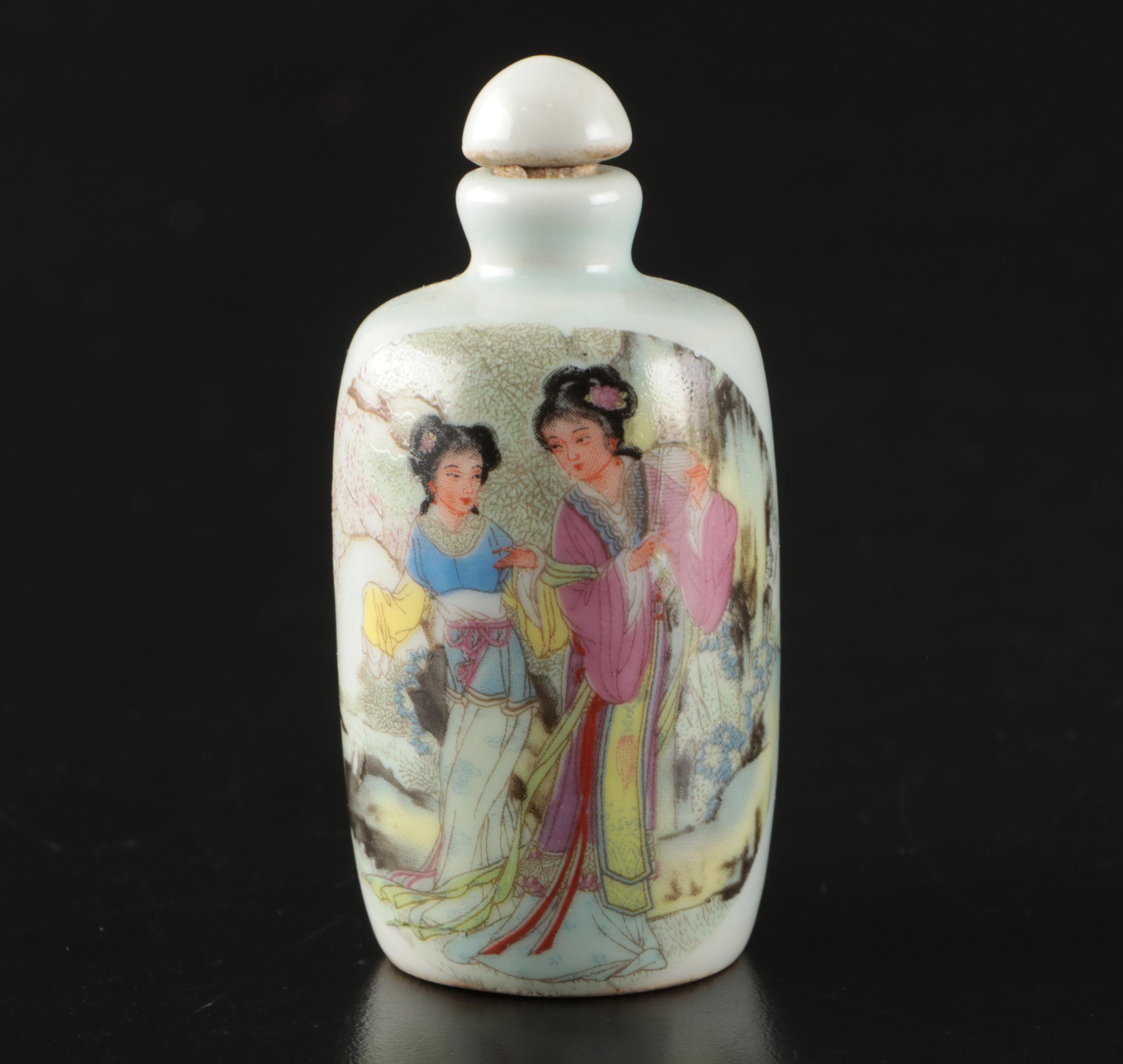 Chinese Hand-Painted and Transfer-Decorated Porcelain Snuff Bottles