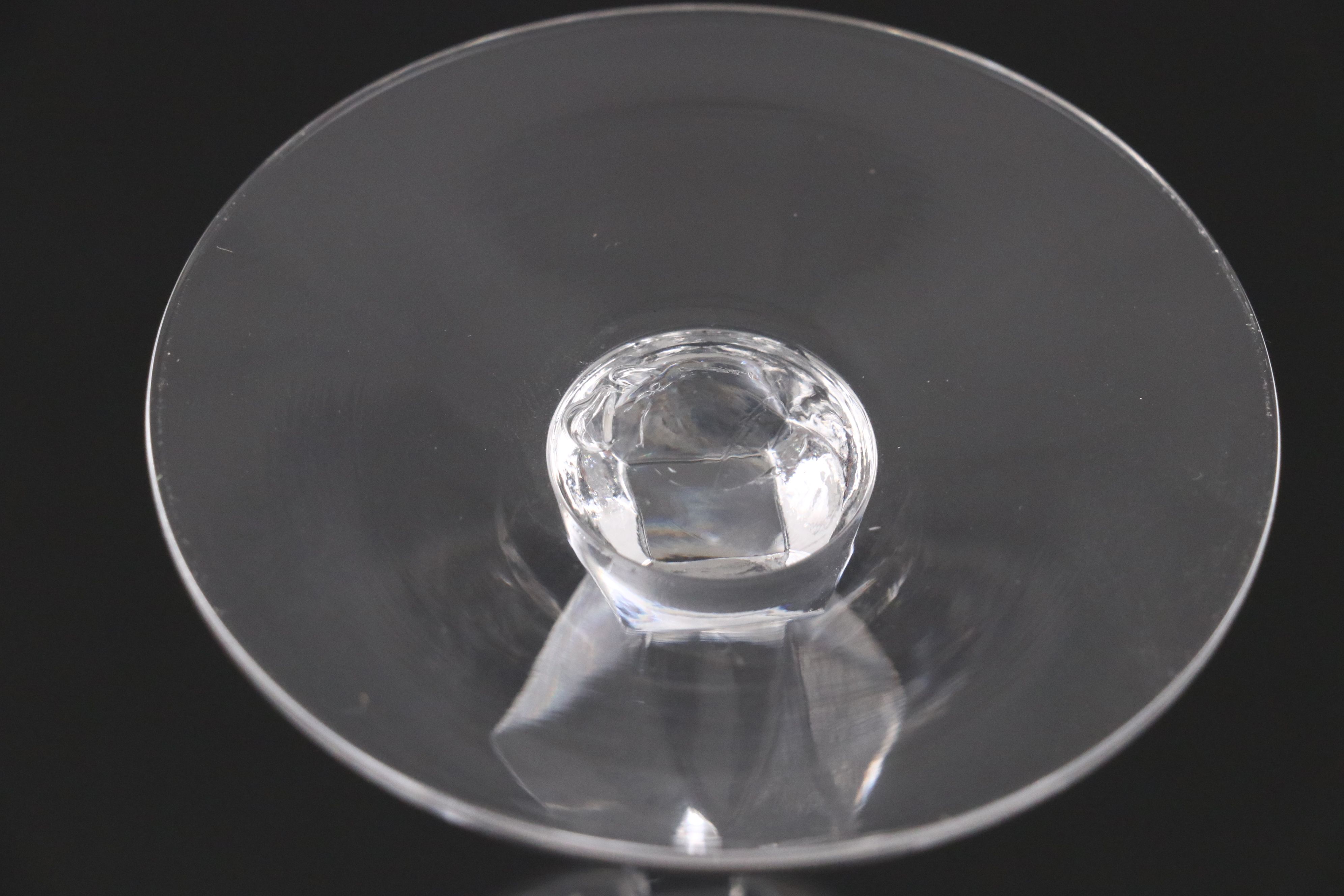 Vintage Etched Glass Plated and Goblets, Mid-20th Century