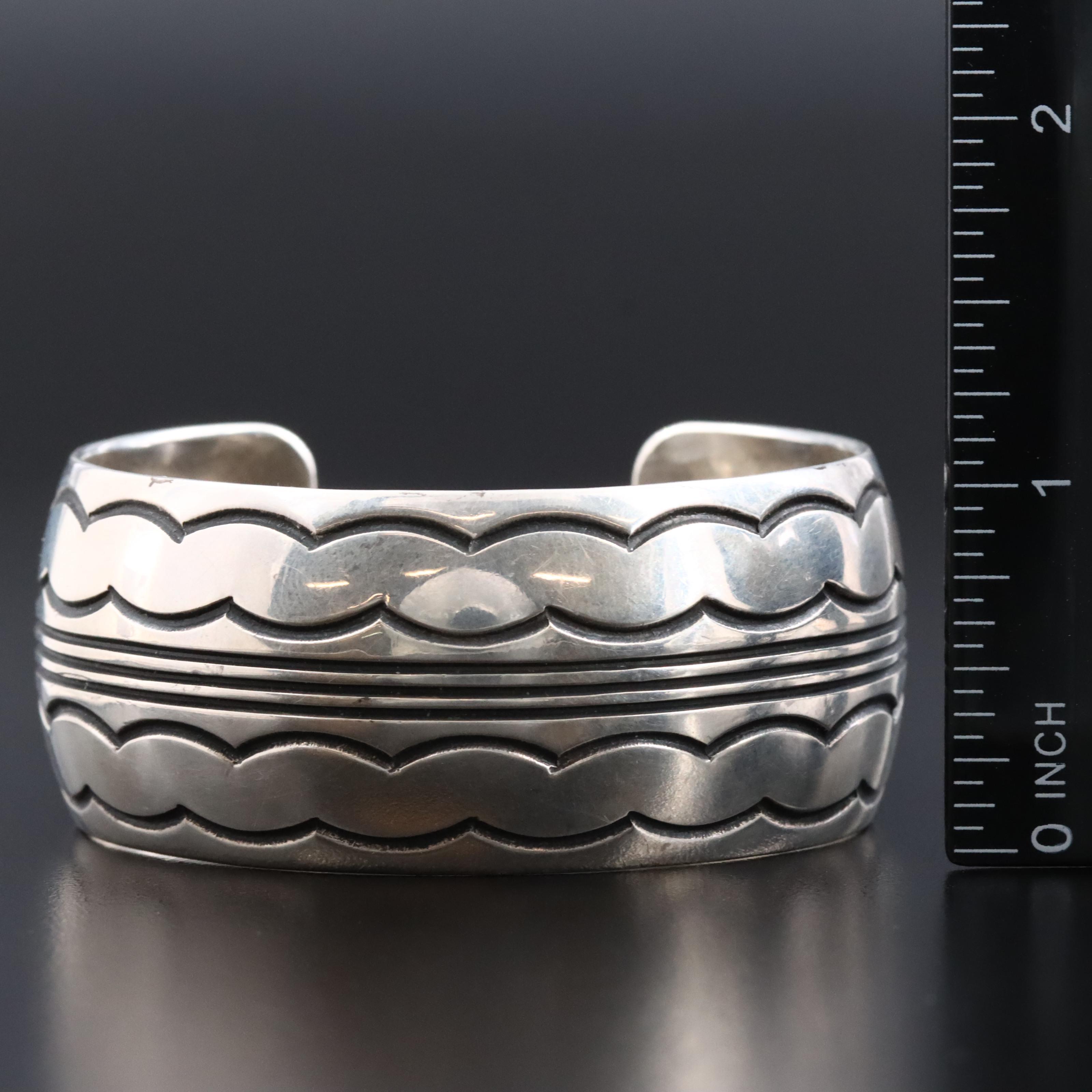 Arnold Blackgoat Navajo Diné Sterling Stampwork Cuff