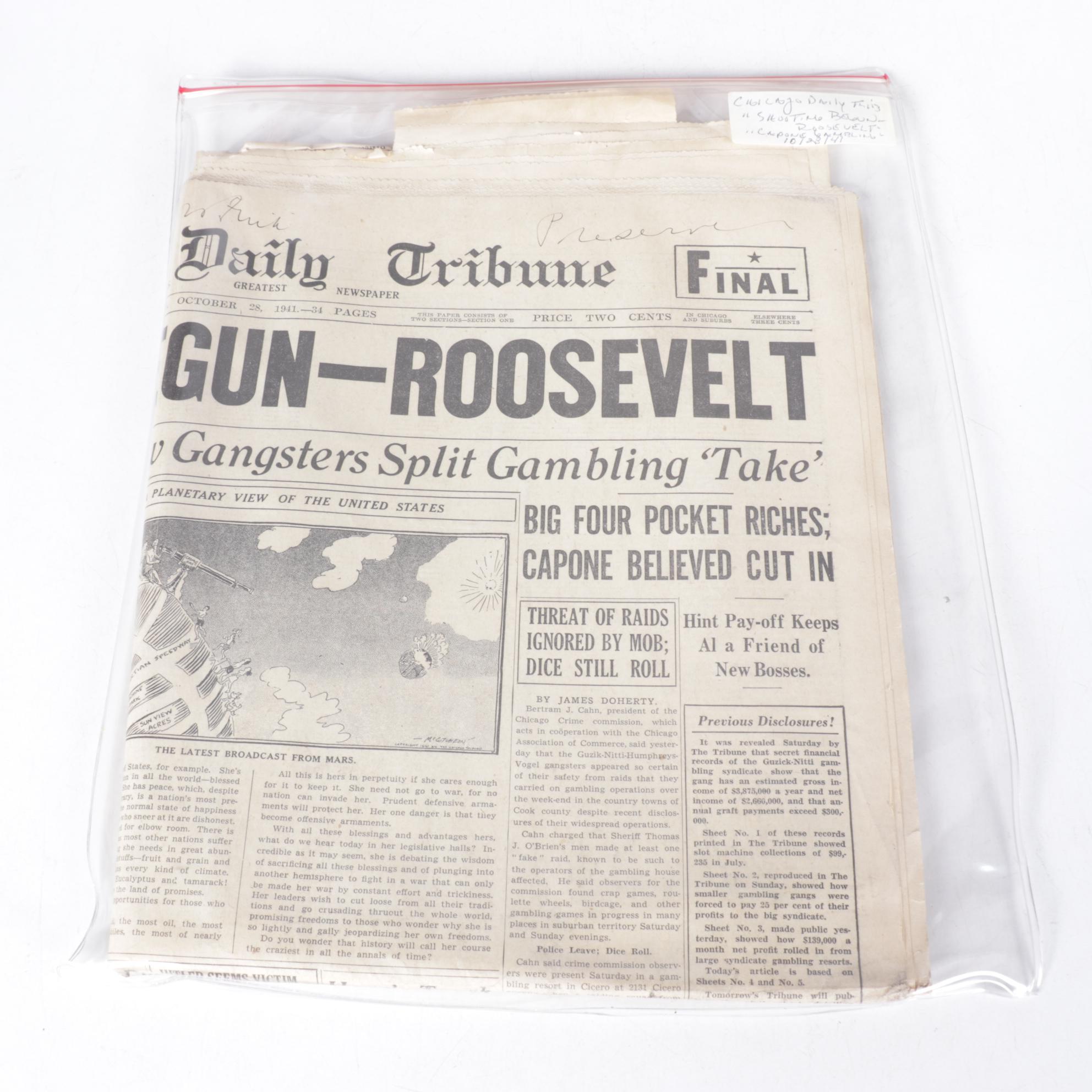 World War II Era Chicago Daily Tribune and Other Newspapers