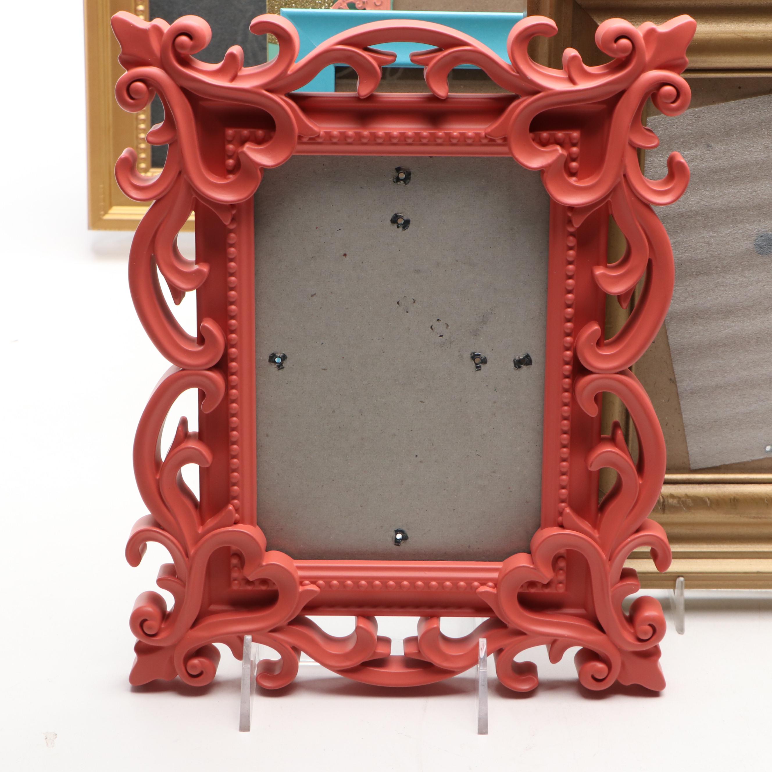 Contemporary Pink, Blue and Gold Finished Picture Frames