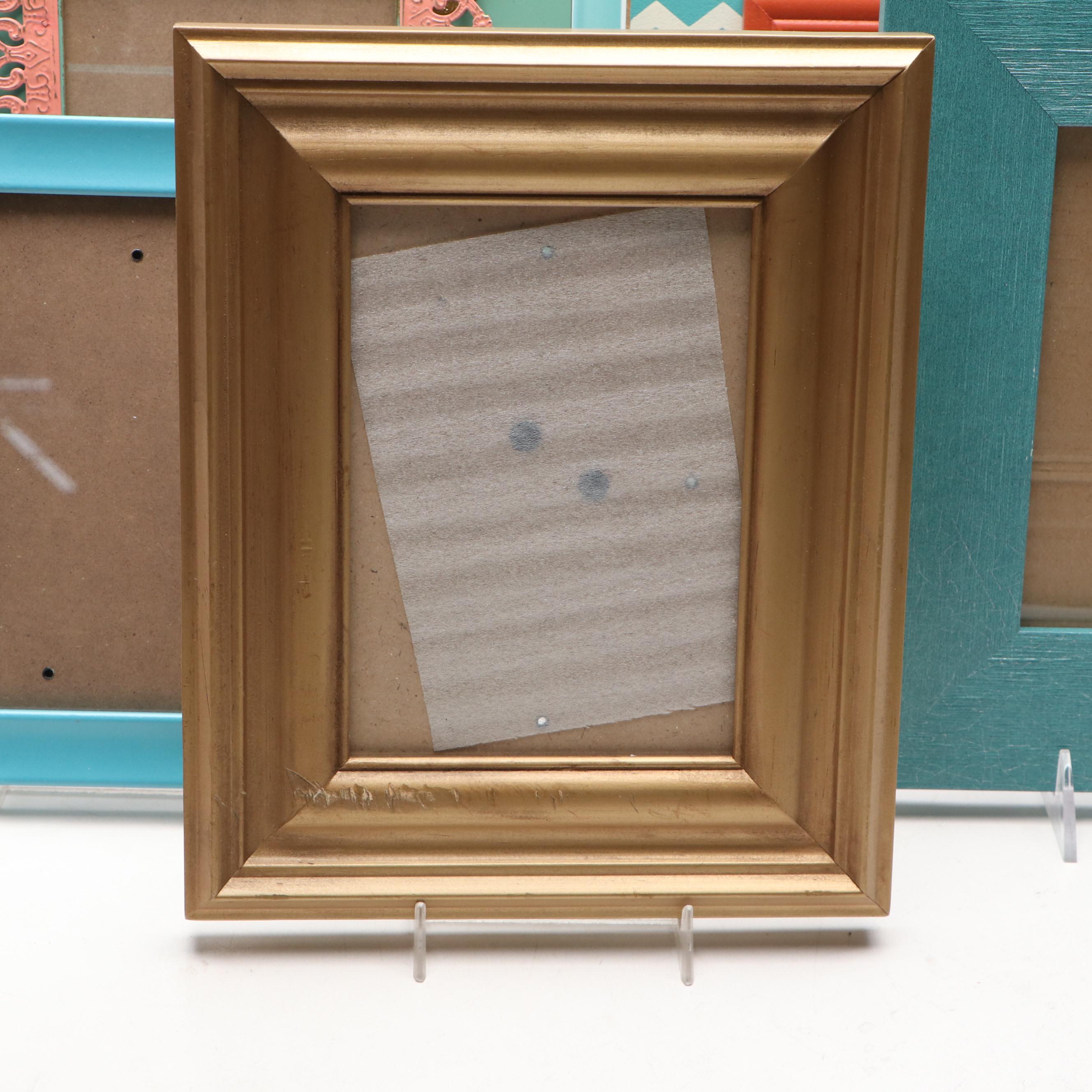 Contemporary Pink, Blue and Gold Finished Picture Frames