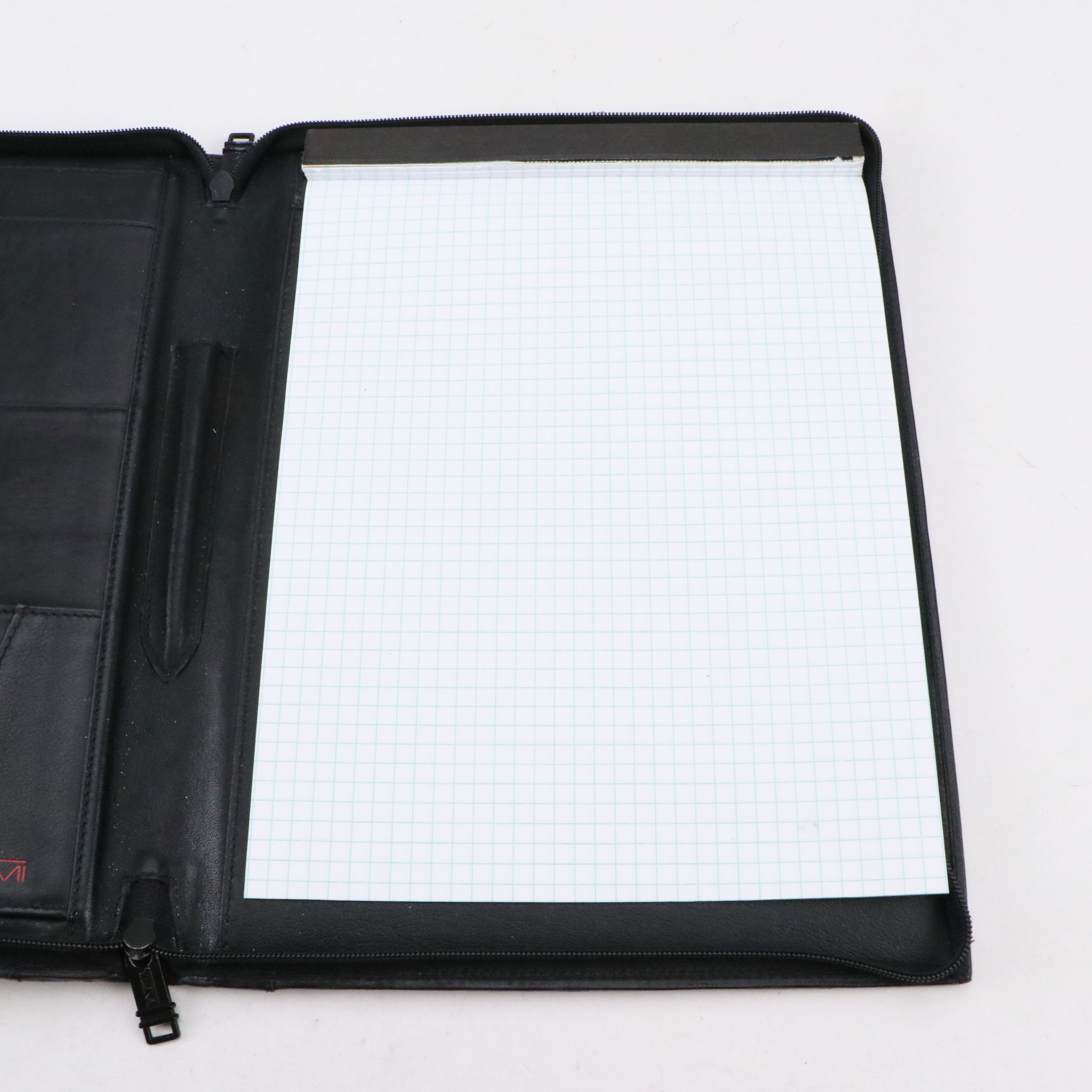 Tumi Leather Folio, with Planner and More Desk Accessories, Pens