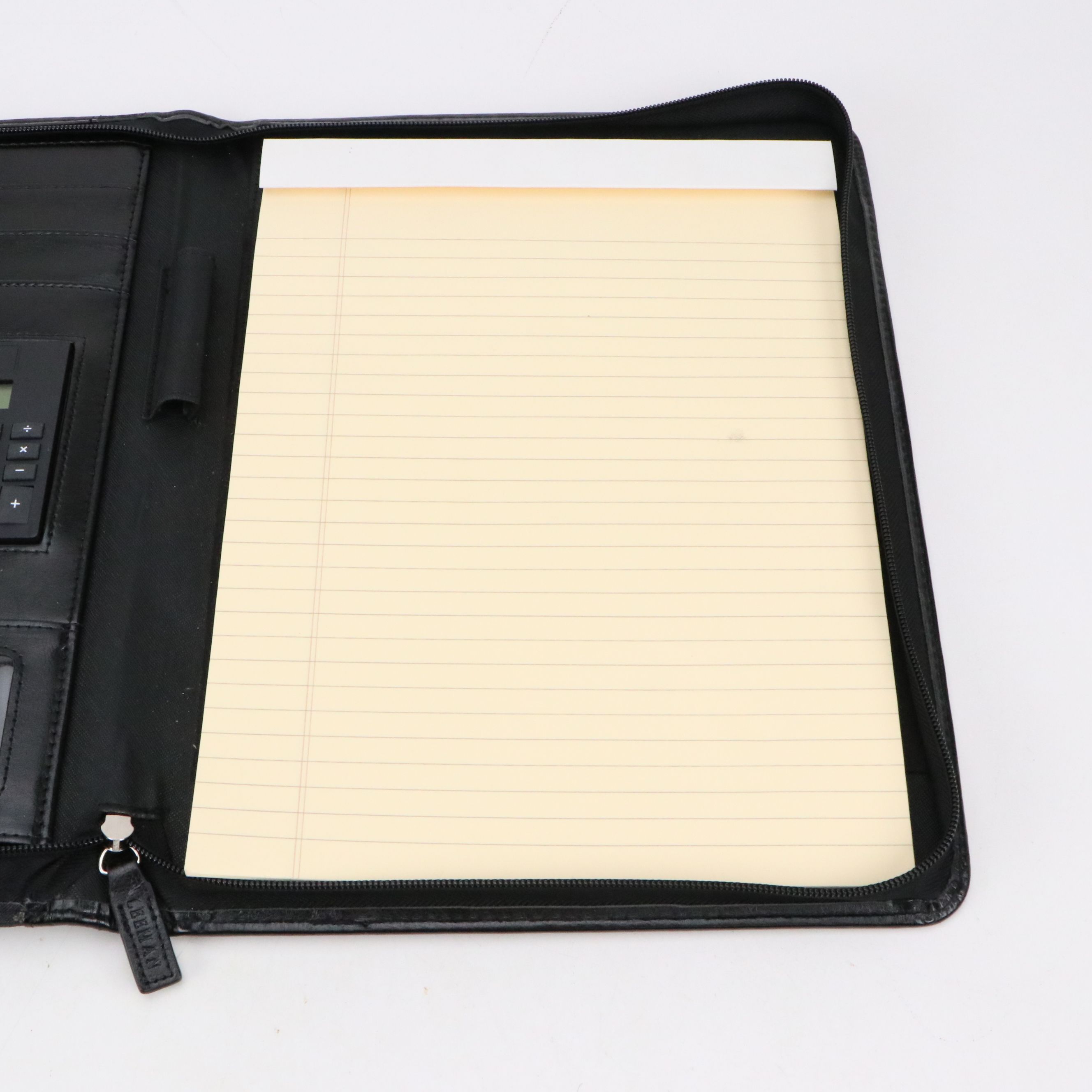 Tumi Leather Folio, with Planner and More Desk Accessories, Pens