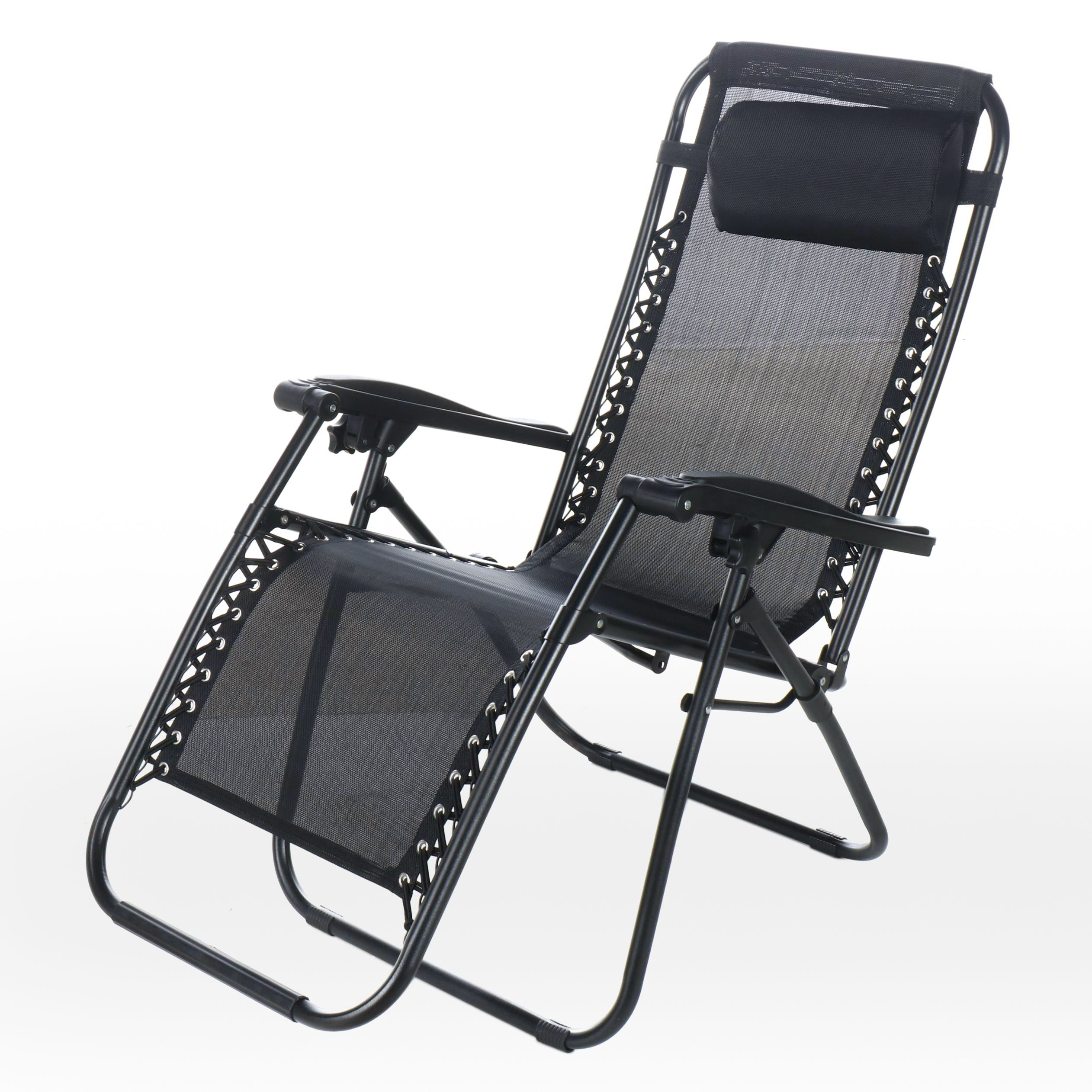 Contemporary Black "Zero Gravity" Folding Lounge Chair