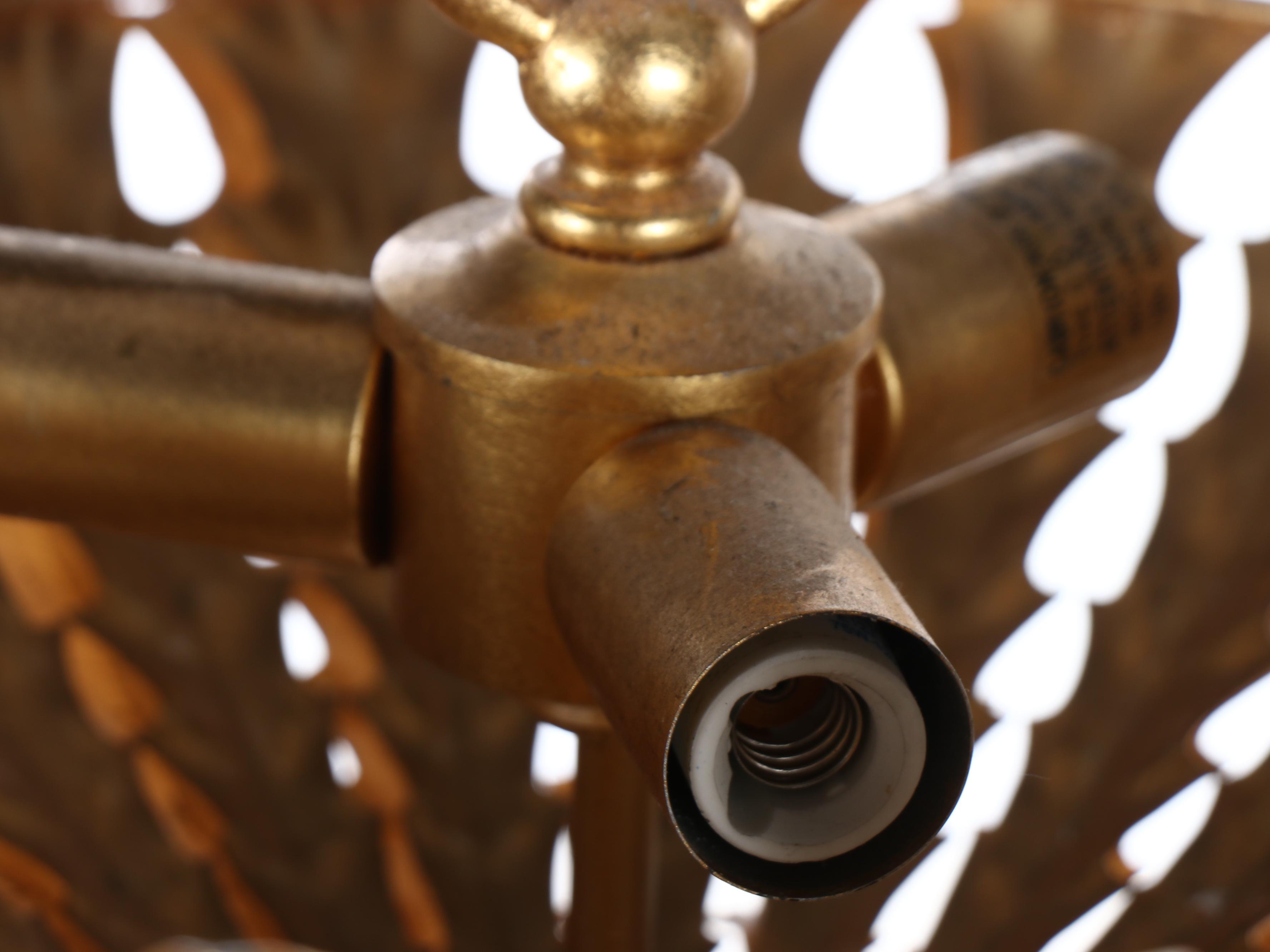 Visual Comfort Gilt Leaf Chandelier