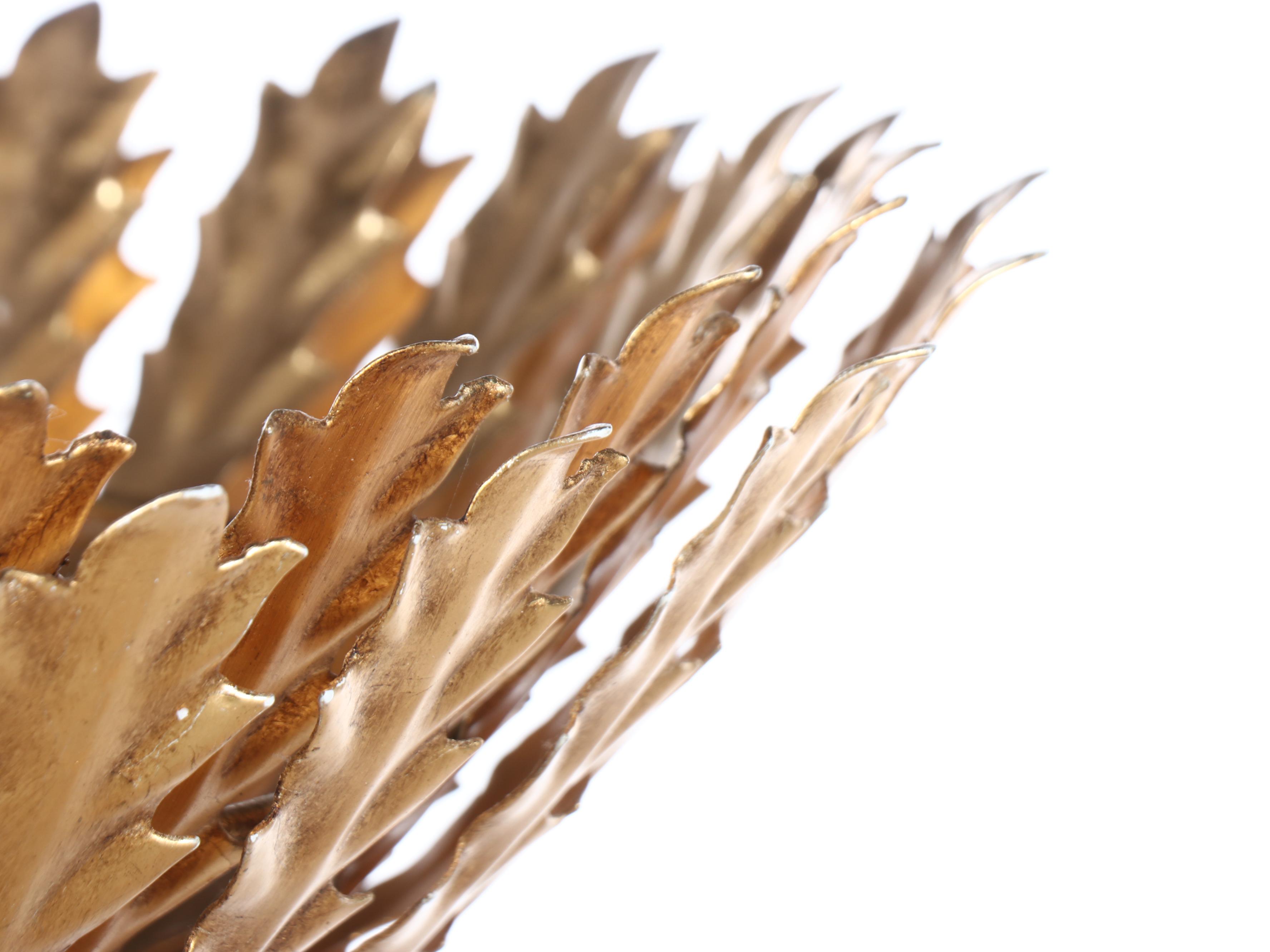 Visual Comfort Gilt Leaf Chandelier