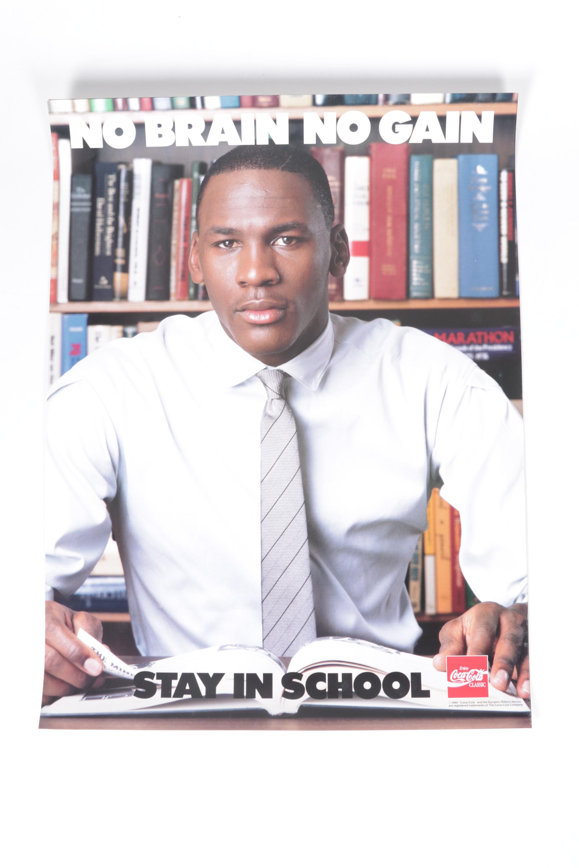 Michael Jordan "Stay in School" Inspirational Posters, 1990