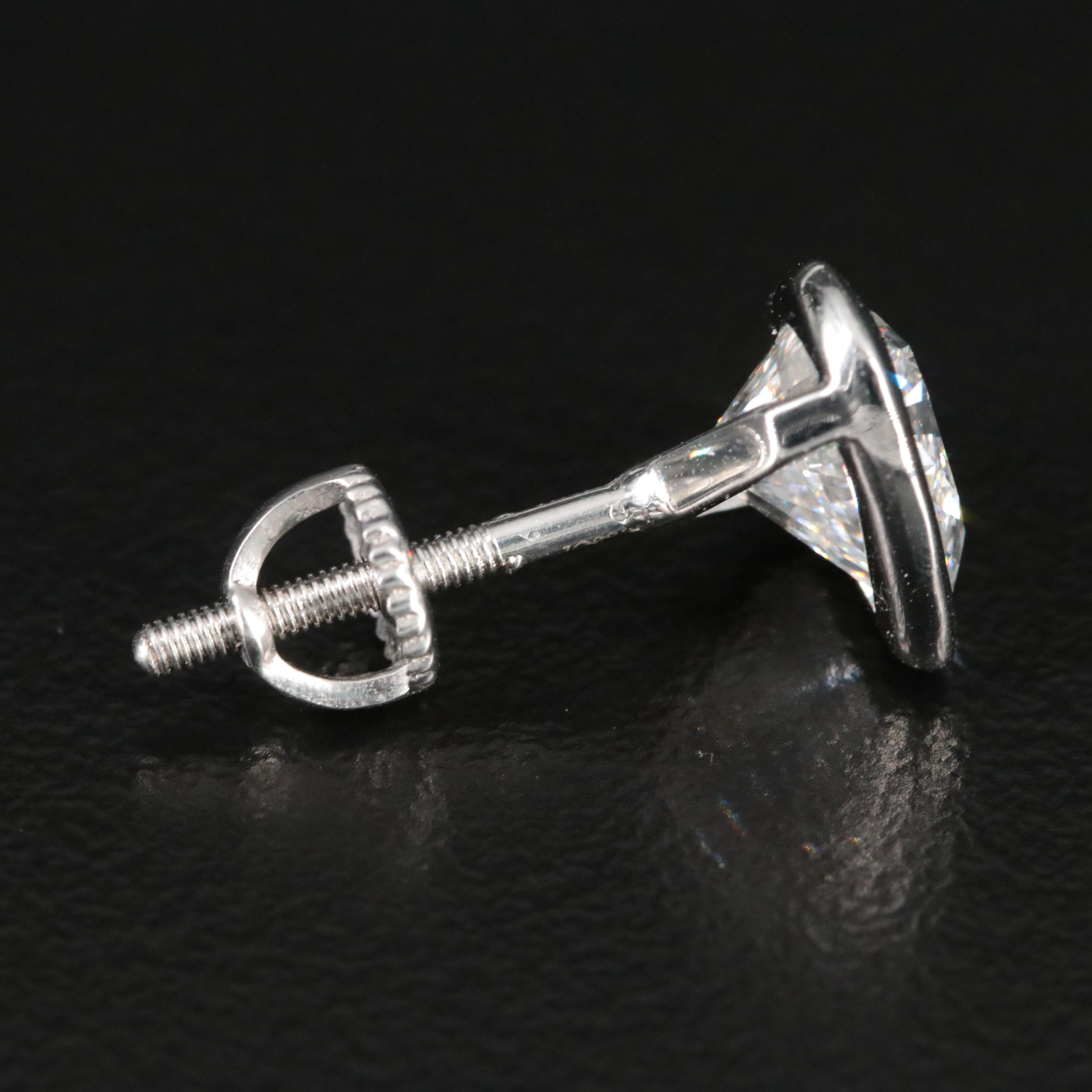 Platinum 3.09 CTW Lab Grown Diamond Heart Stud Earrings with IGI Reports