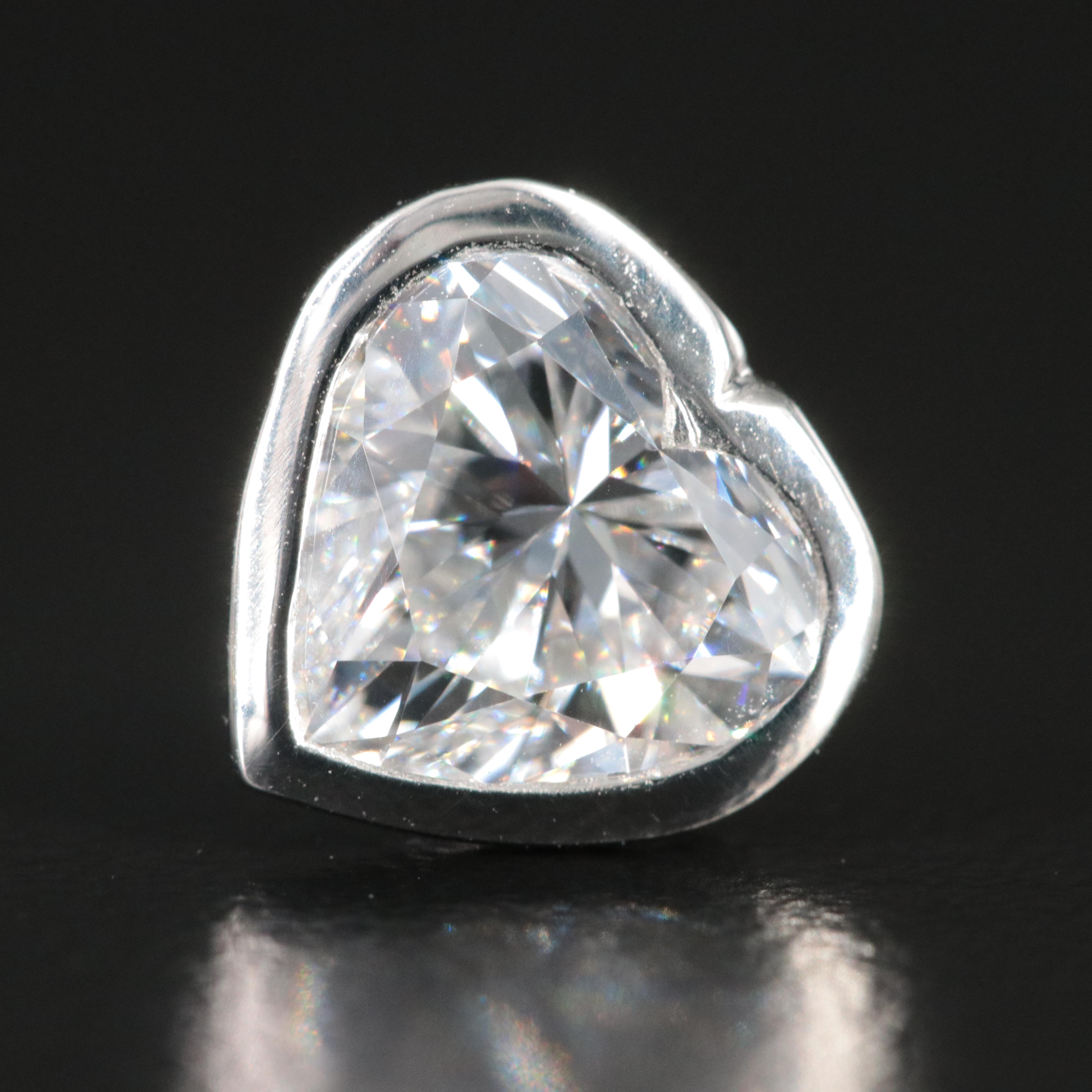 Platinum 3.09 CTW Lab Grown Diamond Heart Stud Earrings with IGI Reports