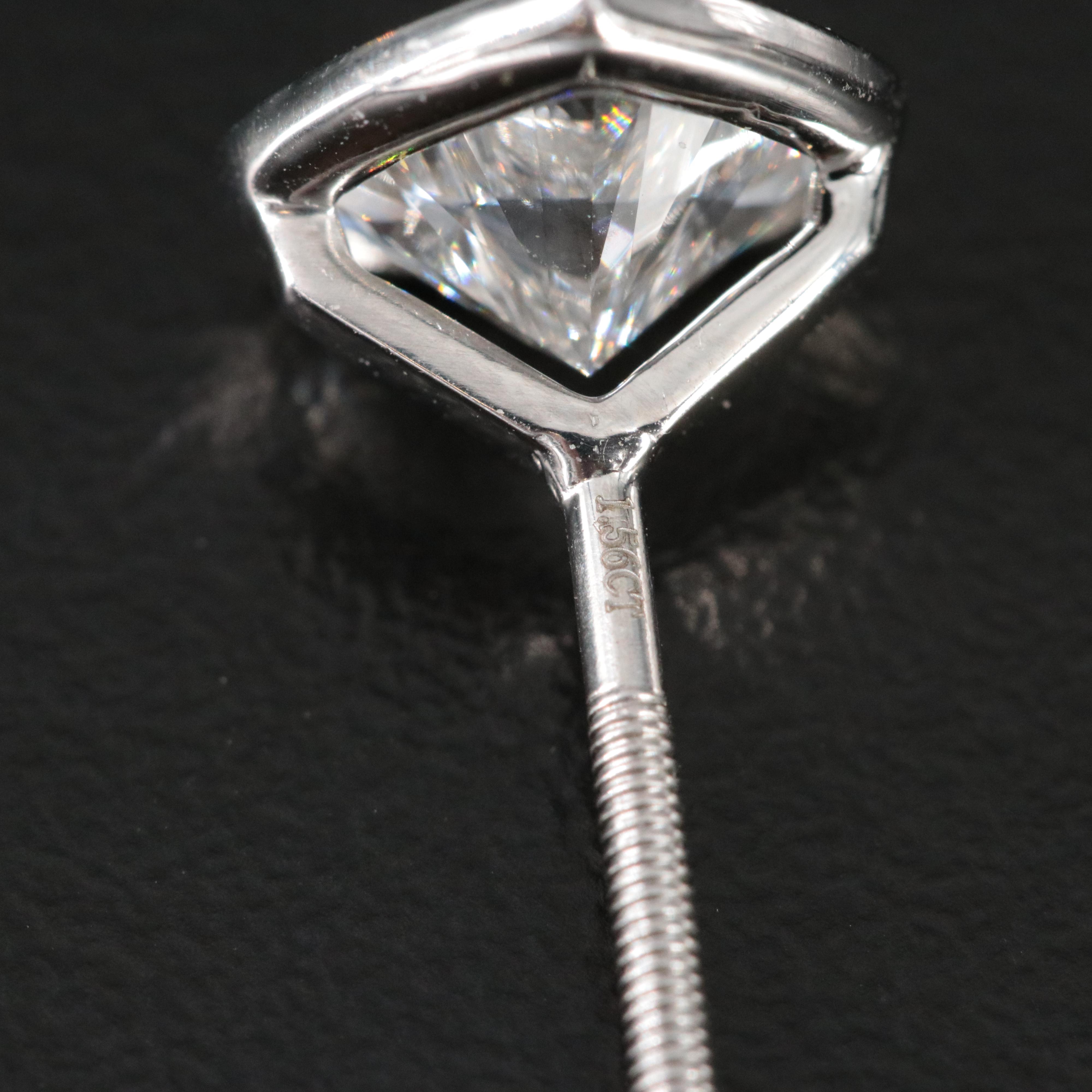 Platinum 3.09 CTW Lab Grown Diamond Heart Stud Earrings with IGI Reports