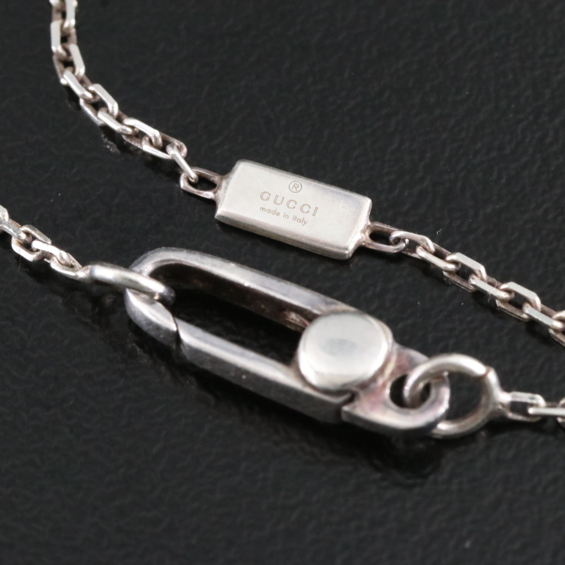 Gucci G Sterling and Amethyst Necklace